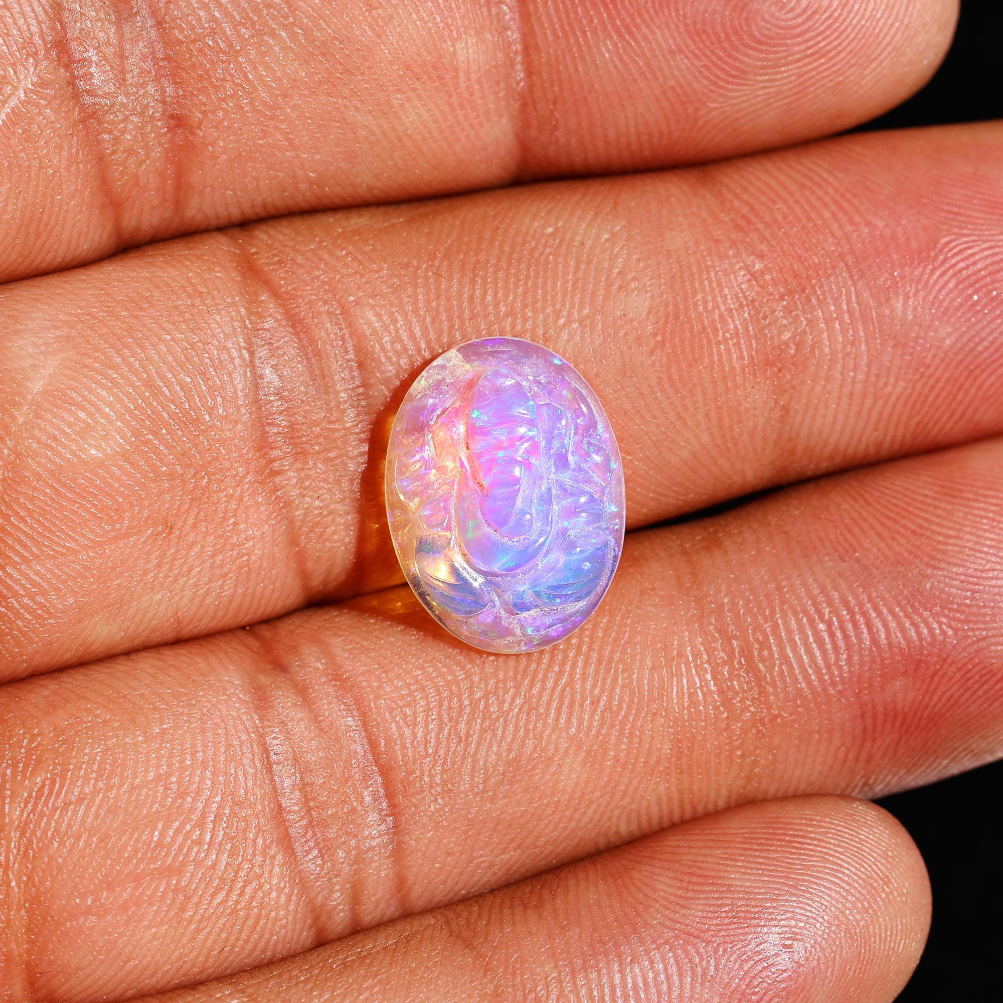 4.10 Carat Opal Ganesha Carving: Ethiopian Gemstone Statue