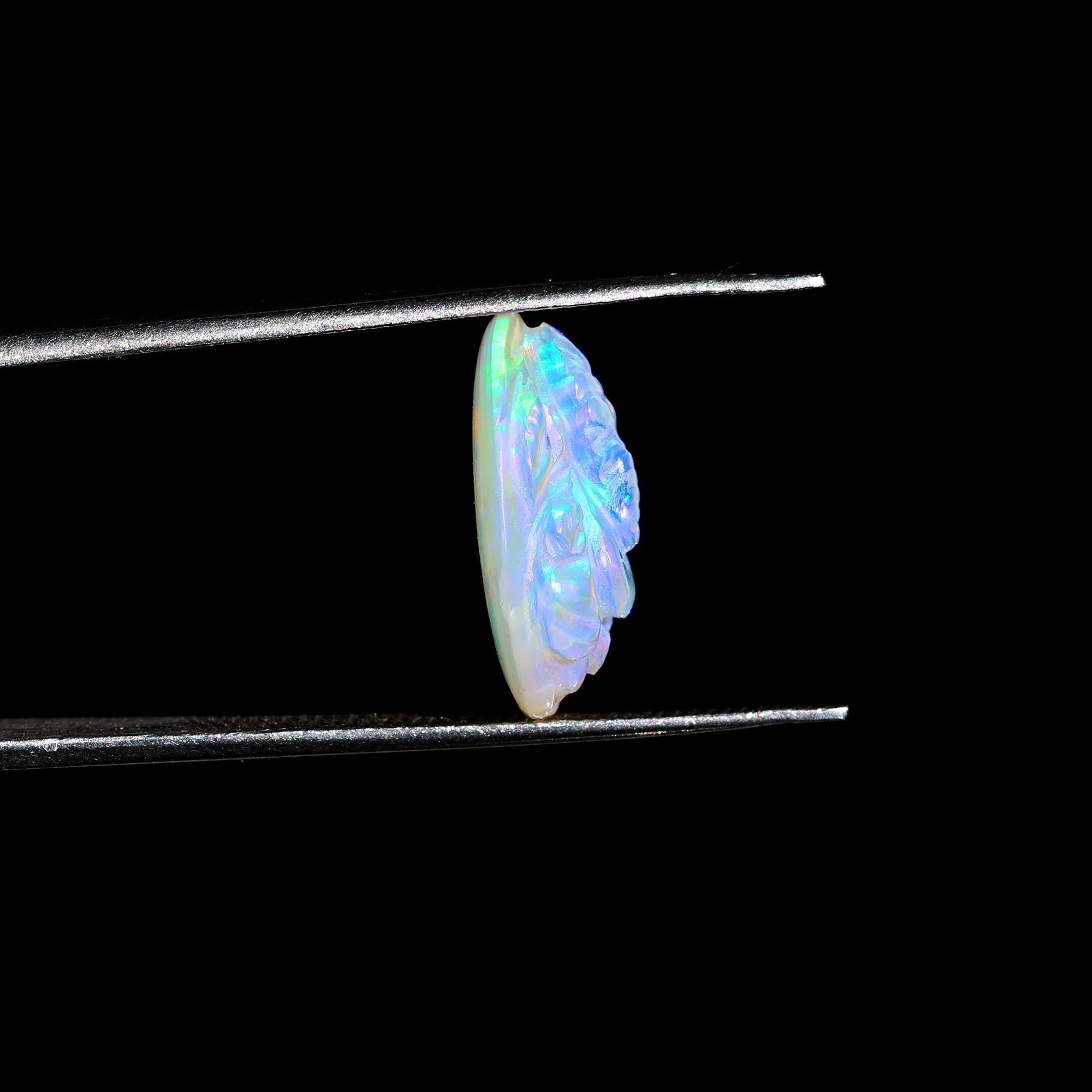 Ethiopian Opal Ganesha Carving: Handcrafted Hindu God Statue