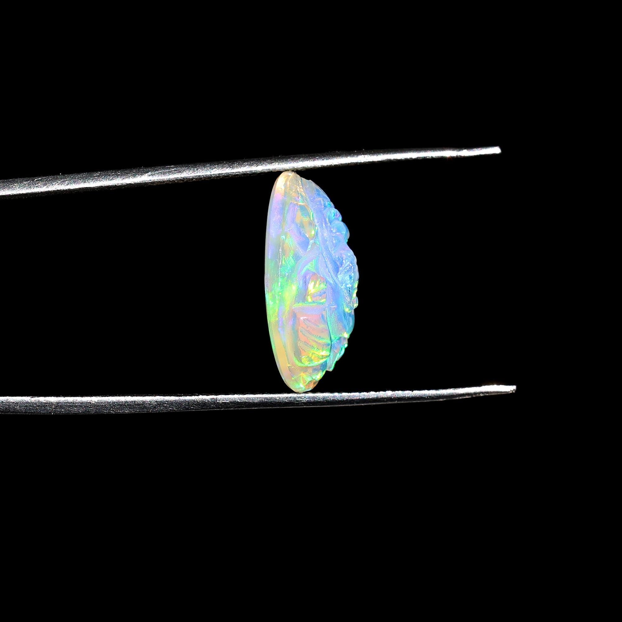 Opal Lord Ganesha Carving: 4.50 Carat Crystal Sculpture