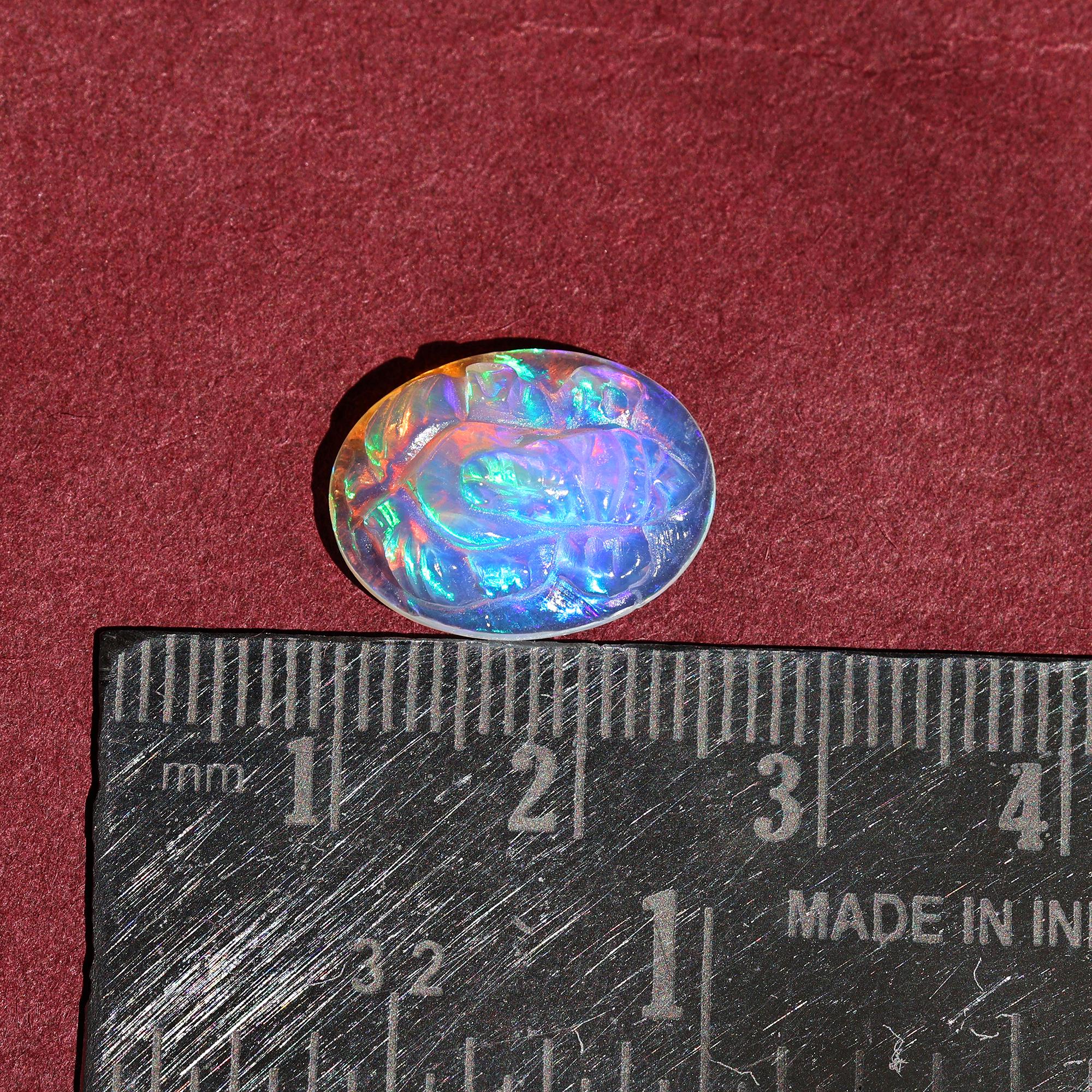 Opal Lord Ganesha Carving: 4.50 Carat Crystal Sculpture