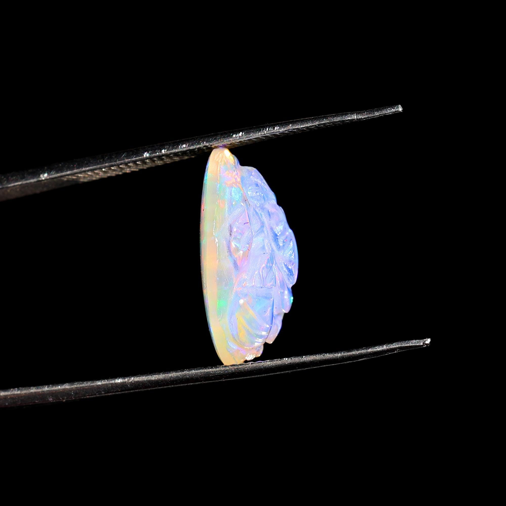 Ethiopian Opal Ganesh Pendant: 5 Carat Carved Gemstone Jewelry