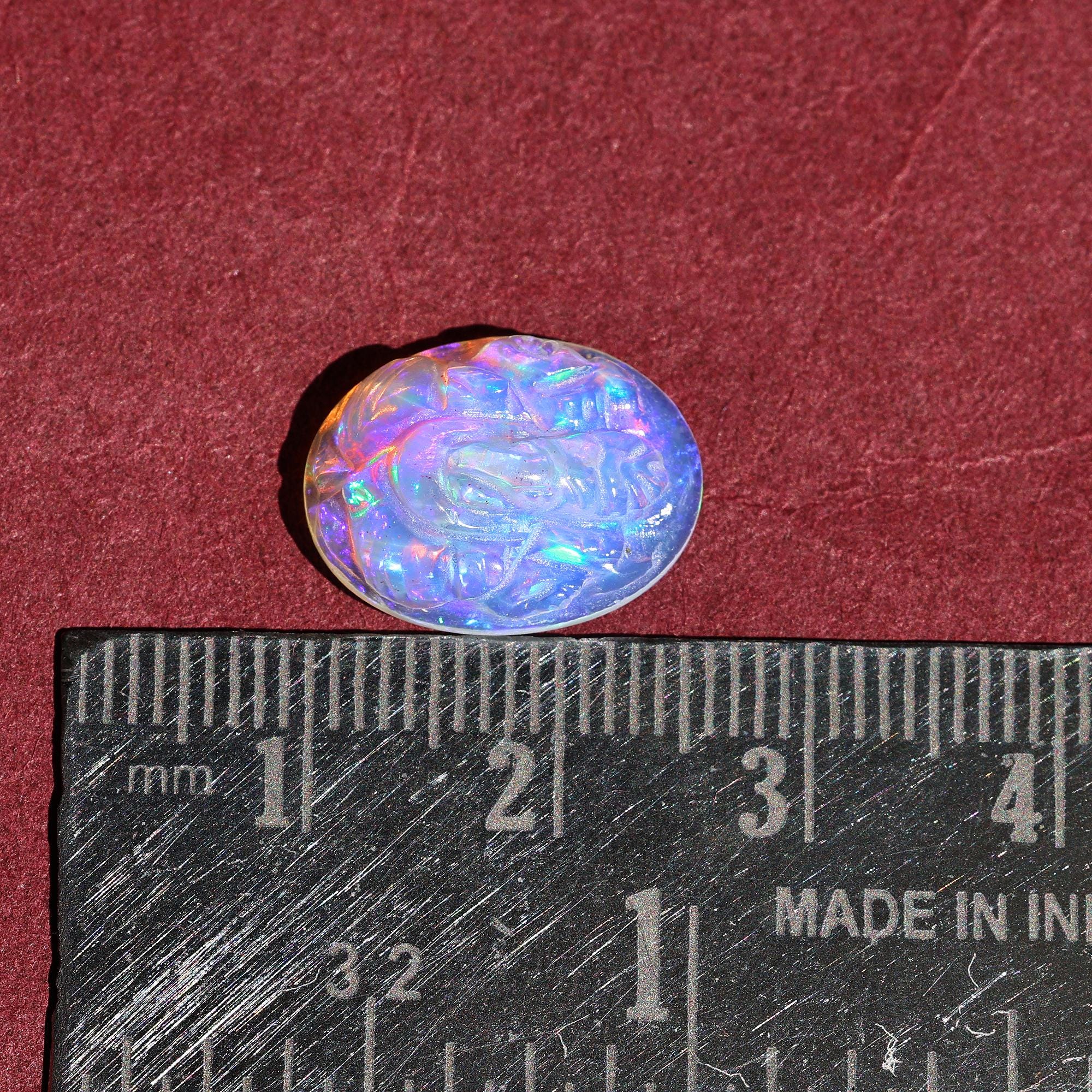 Ethiopian Opal Ganesh Pendant: 5 Carat Carved Gemstone Jewelry