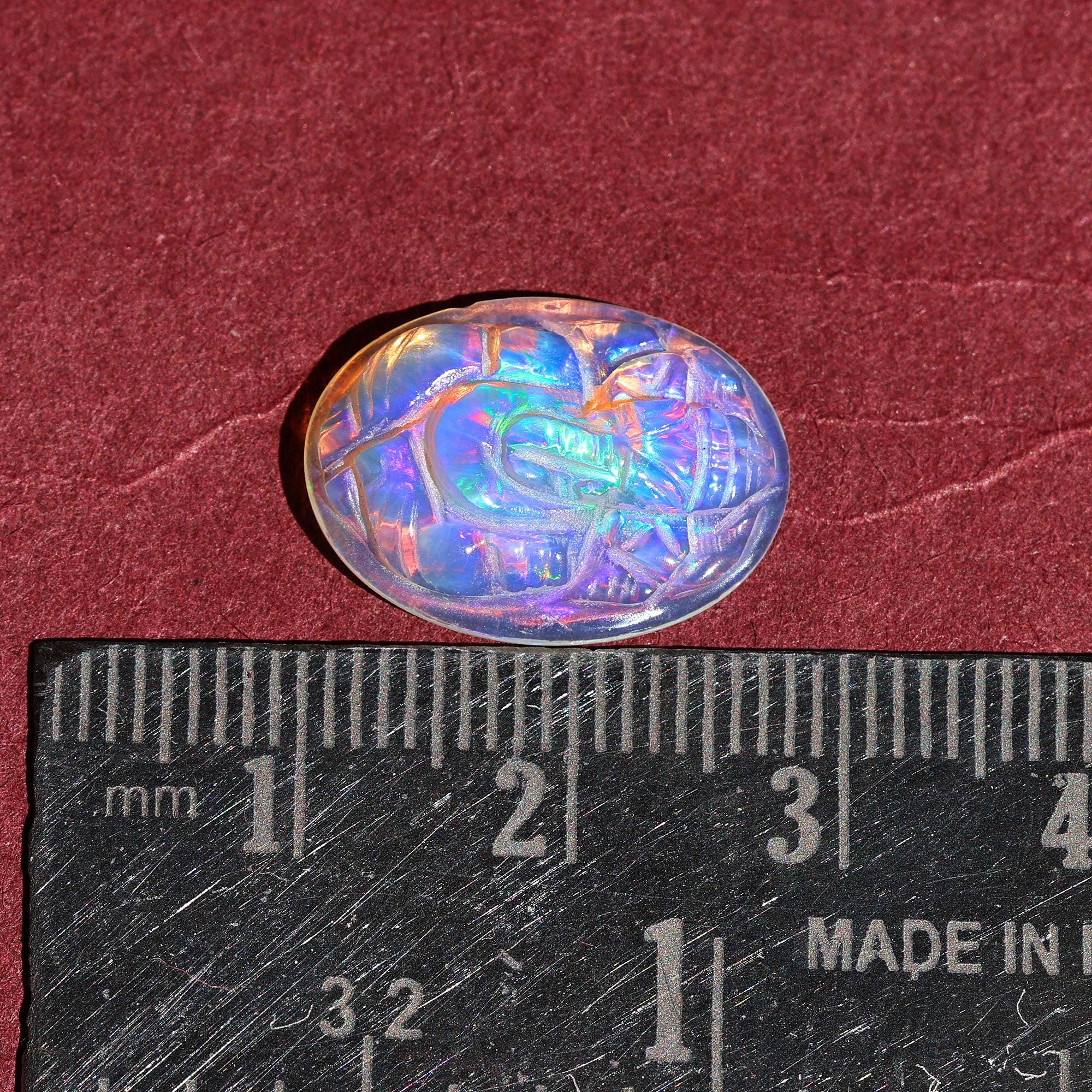 4.70 Carat Opal Ganesha Carving: Ethiopian Gemstone Sculpture