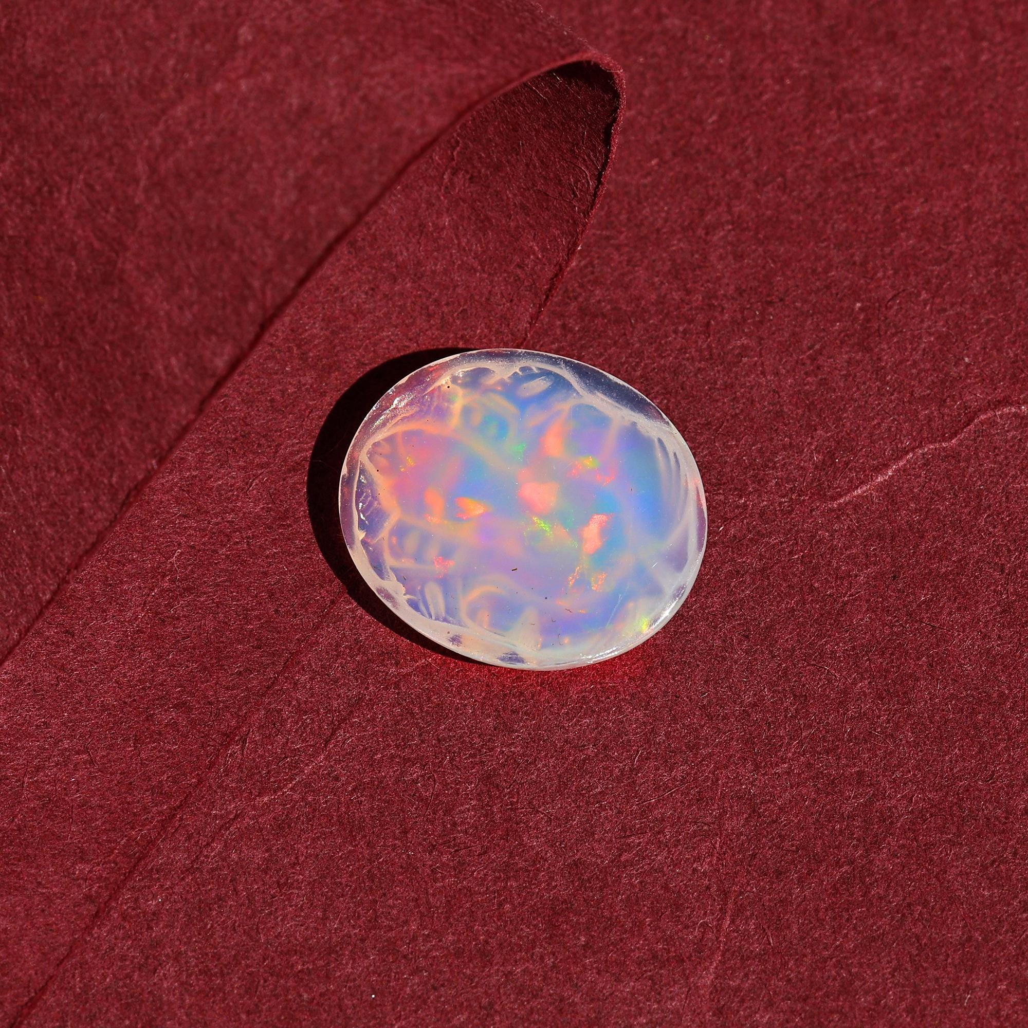 5 Carat Opal Ganesha Statue: Hand Carved Ethiopian Opal