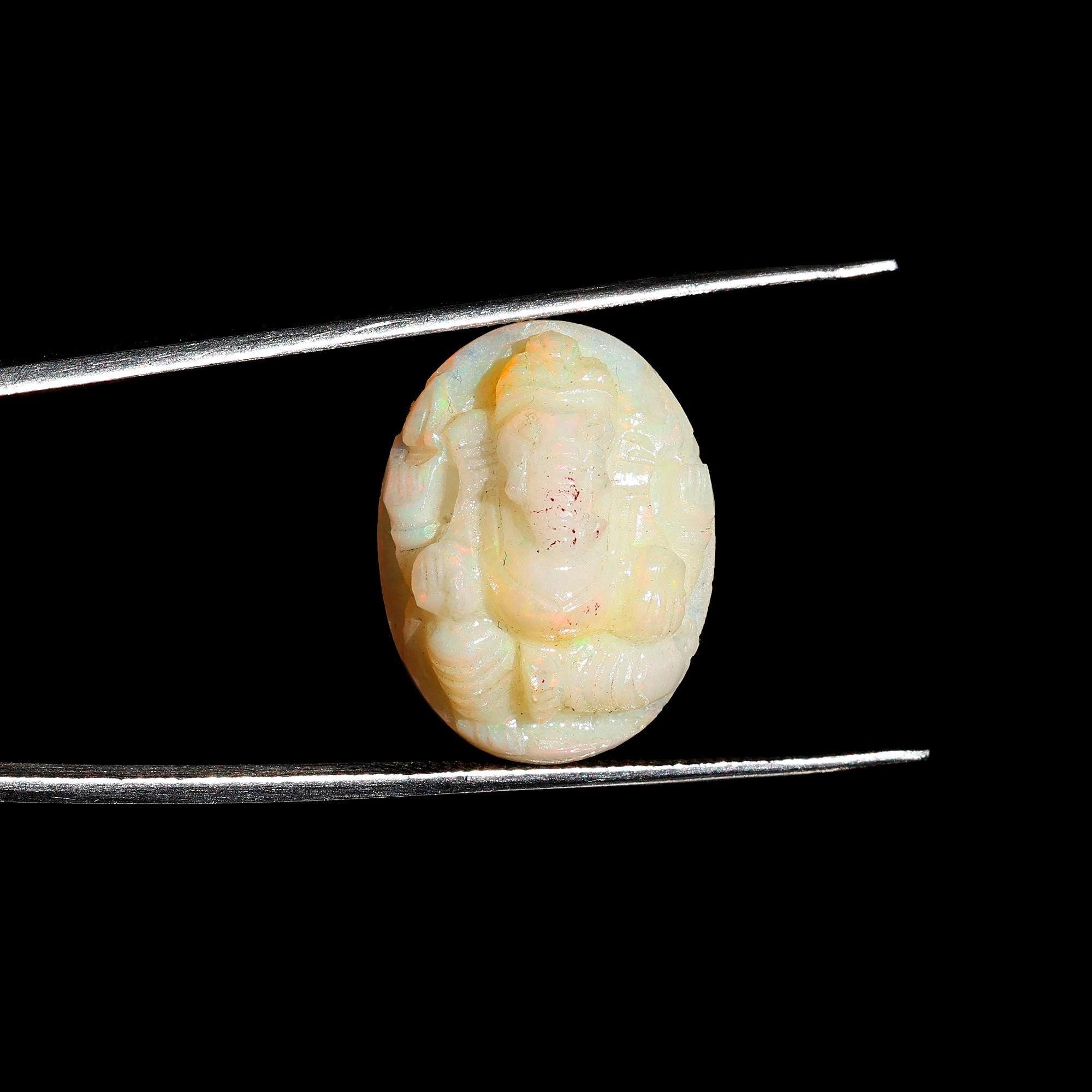 Opal Ganesha Statue: Hand-Carved Ethiopian Opal Hindu Deity