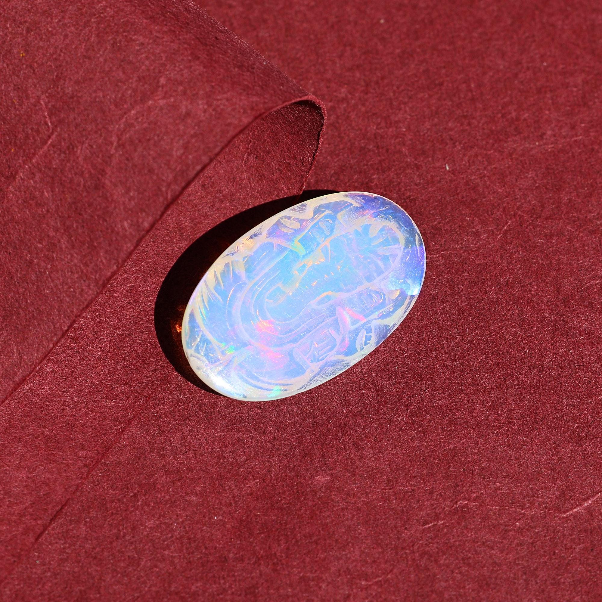 Hand-Carved White Opal Ganesha Figurine: Crystal Energy God Idol