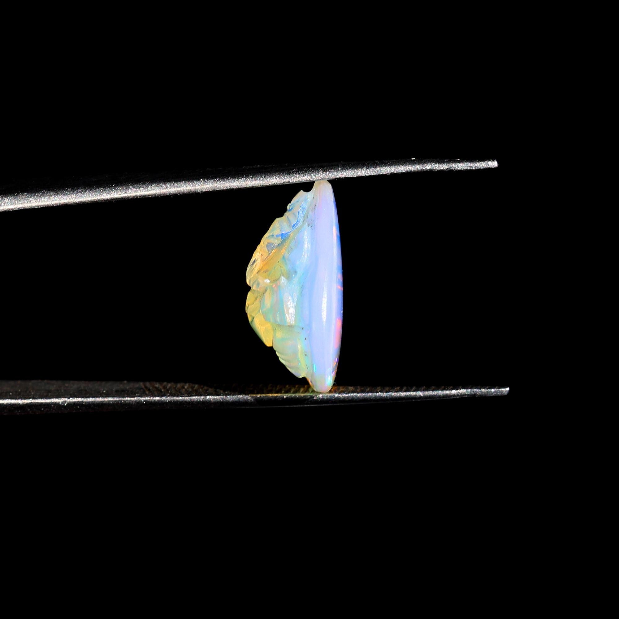 5 Carat Opal Ganesha Carving: Handmade Hindu God Figurine