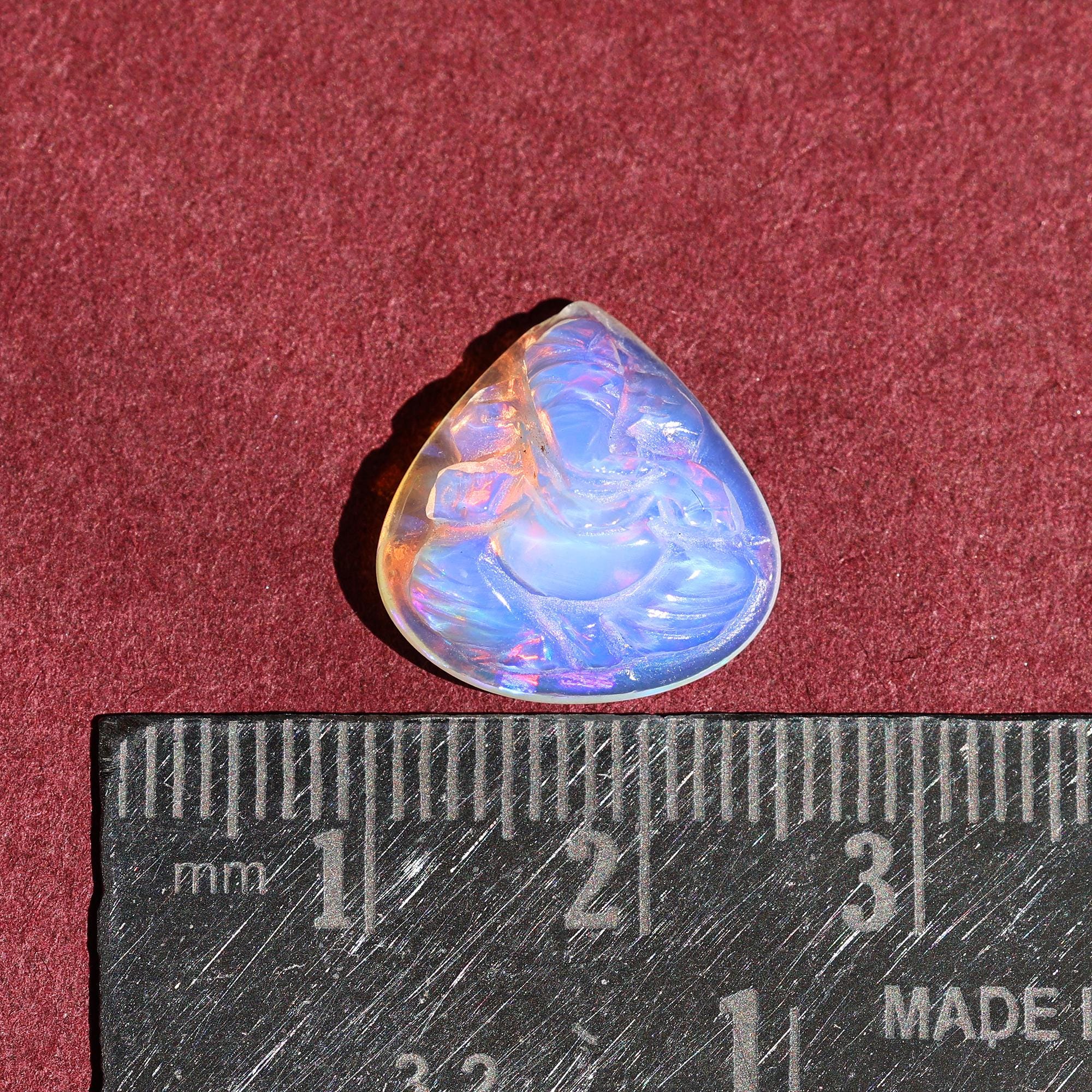 5 Carat Opal Ganesha Carving: Handmade Hindu God Figurine