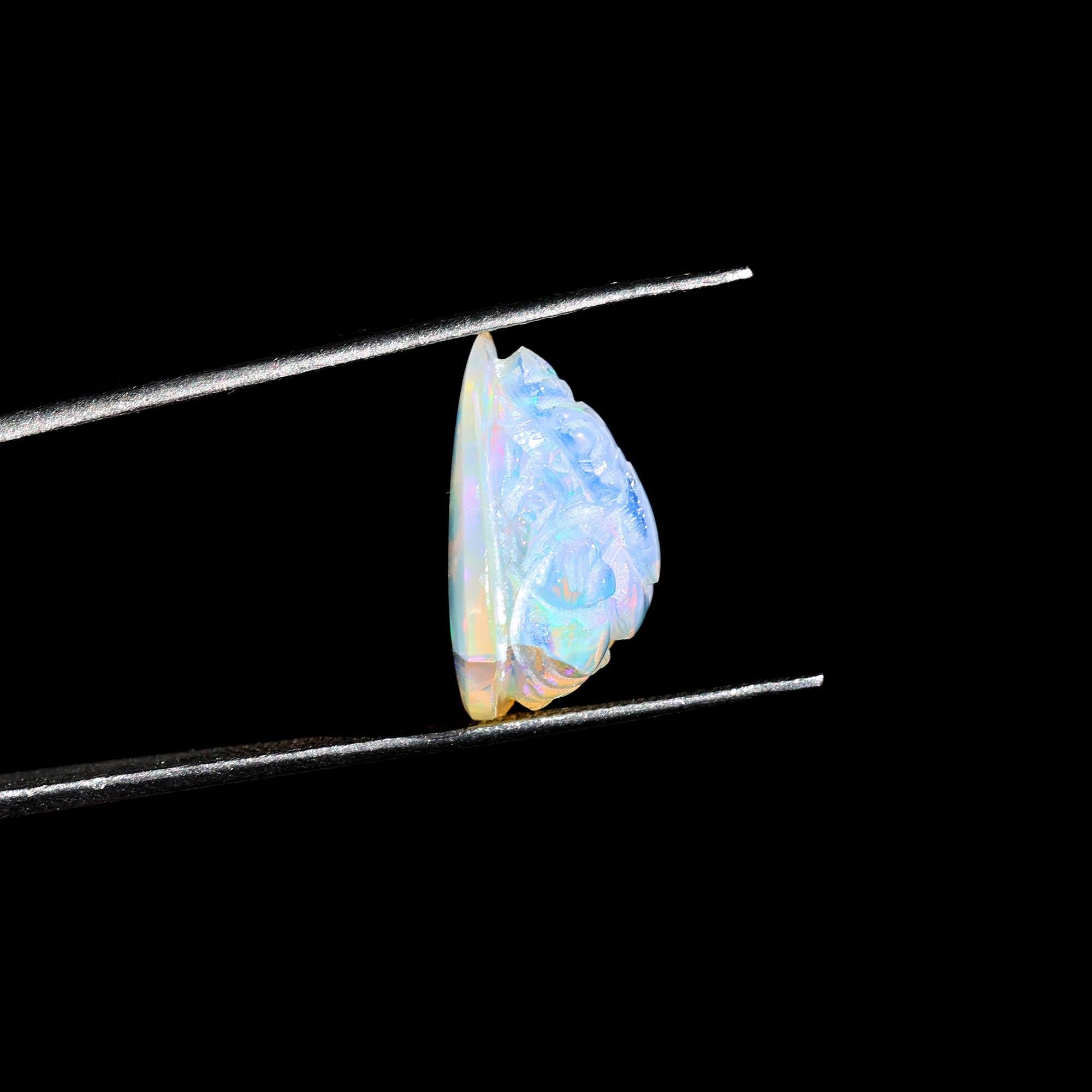 Ethiopian Opal Ganesha Carving: Handcrafted Hindu God Statue