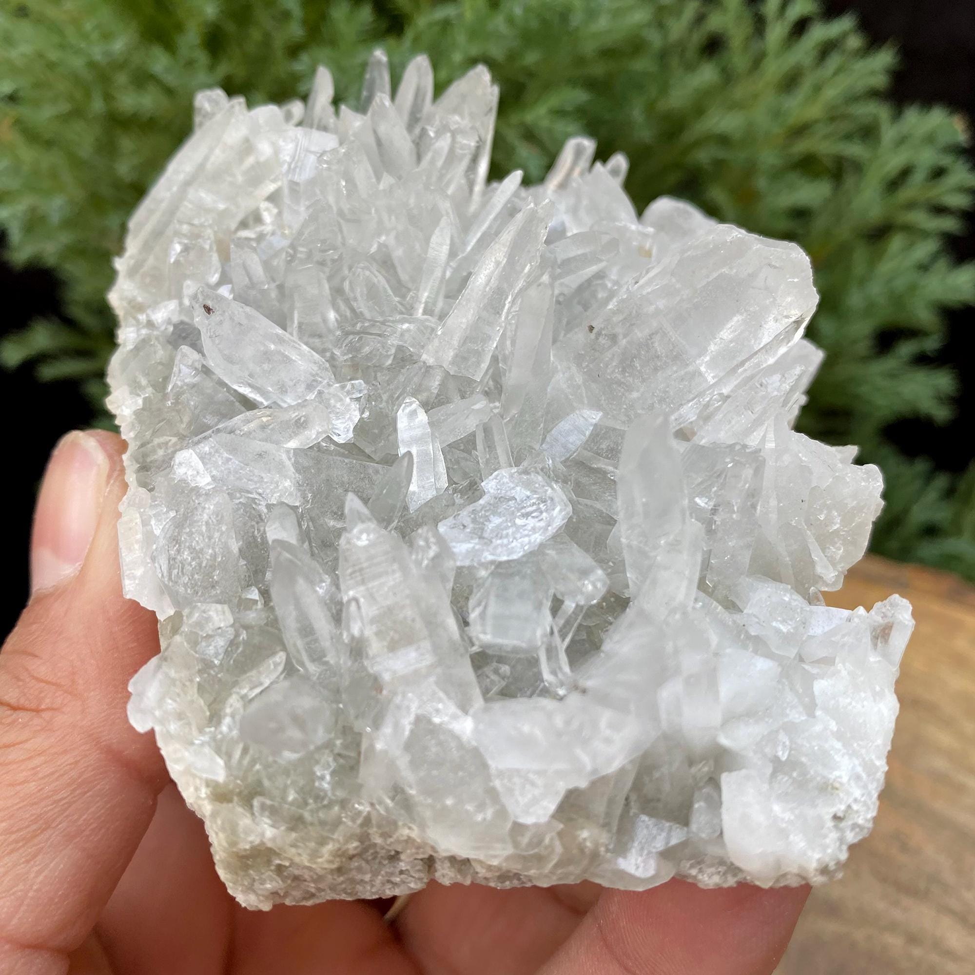275gm Natural Pointed Pencils Green Phantom Quartz, Clear Quartz Cluster, Pointed Crystal Cluster Mineral Healing Specimen Rough GPQ-647