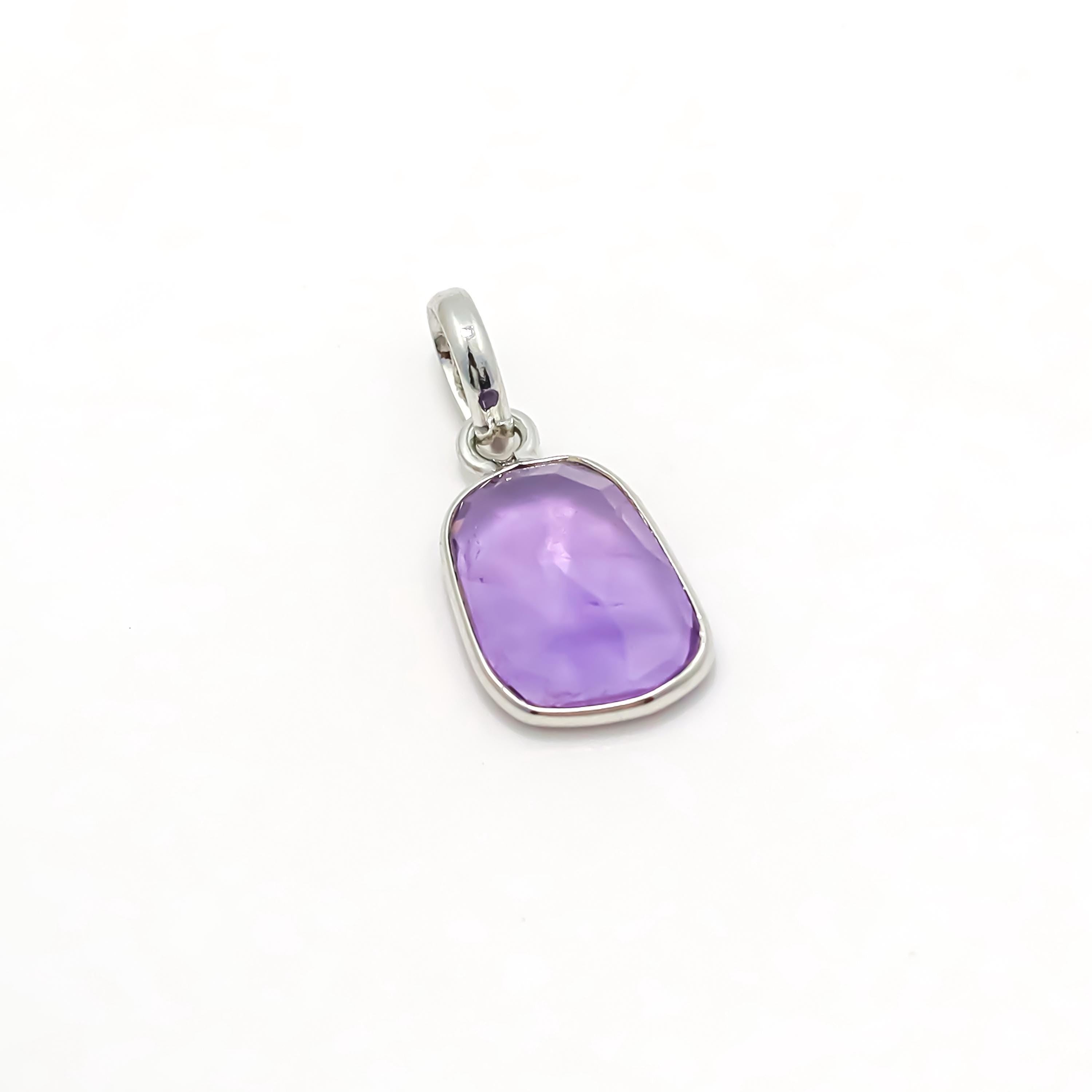 Rose Cut Amethyst Pendant: 925 Sterling Silver, Handmade Gemstone Necklace
