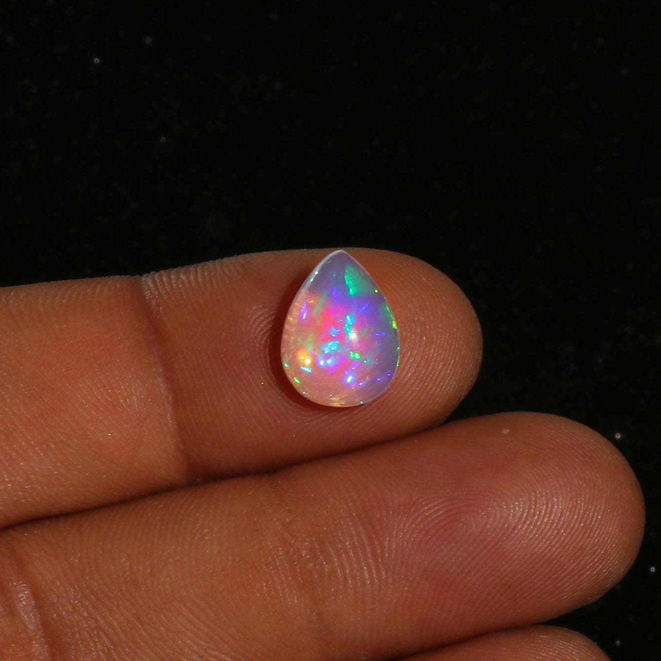 Welo Fire Opal Cabochon: 2.1 ct Ethiopian Gemstone for Jewelry