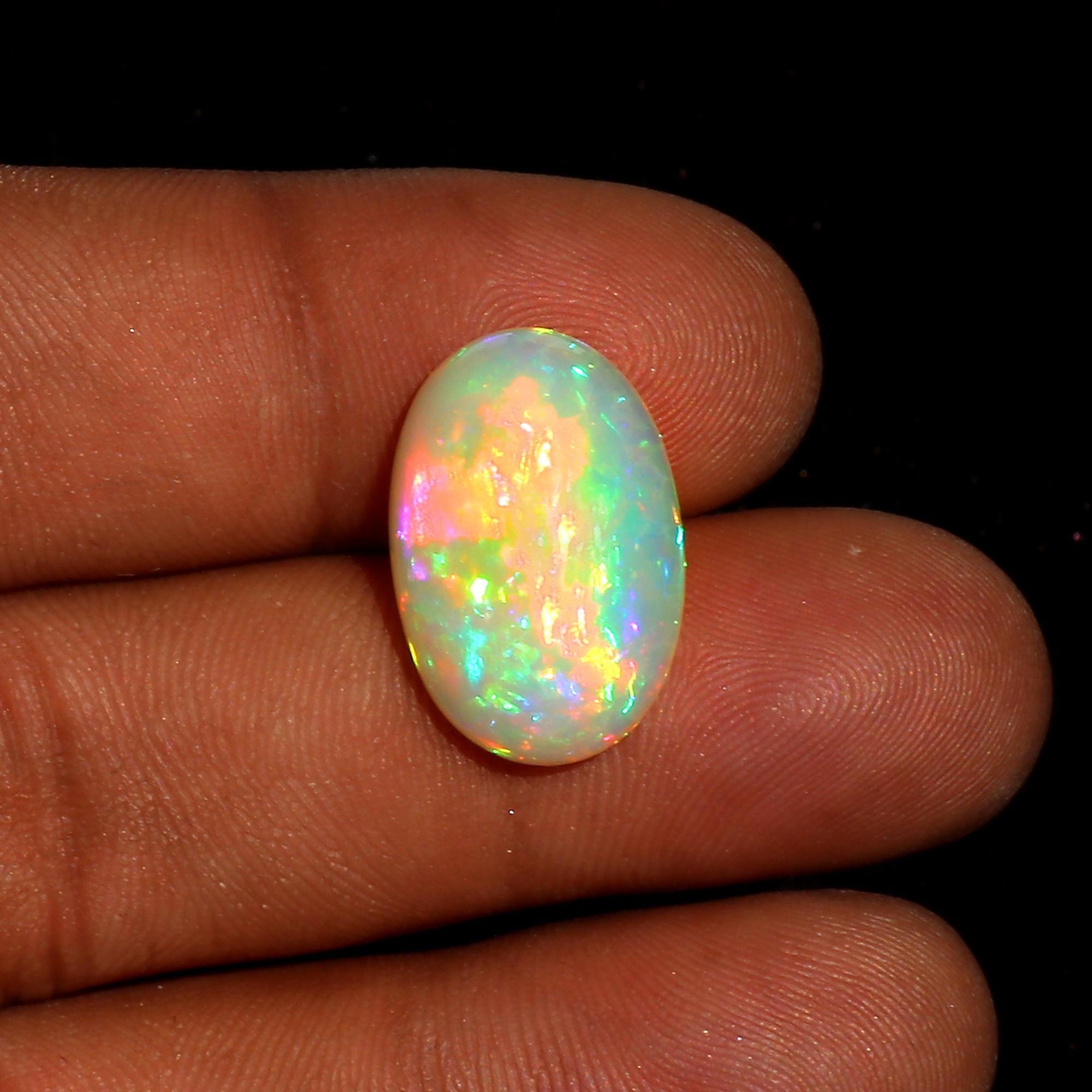 11.4ct big Ethiopian Opal Cabochon, Loose Gemstone for Rings, Pendants & Custom Jewelry, October Birthstone