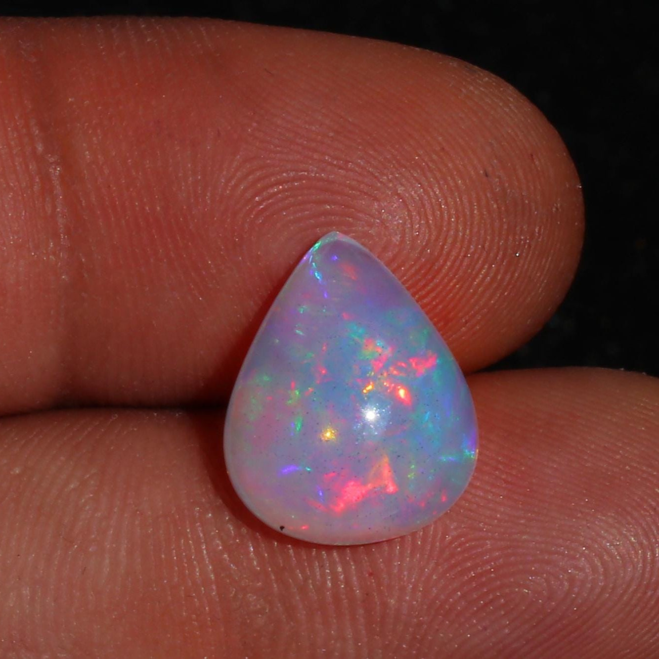 4.7ct Welo Opal Cabochon: Ethiopian White Fire Gemstone for Jewelry