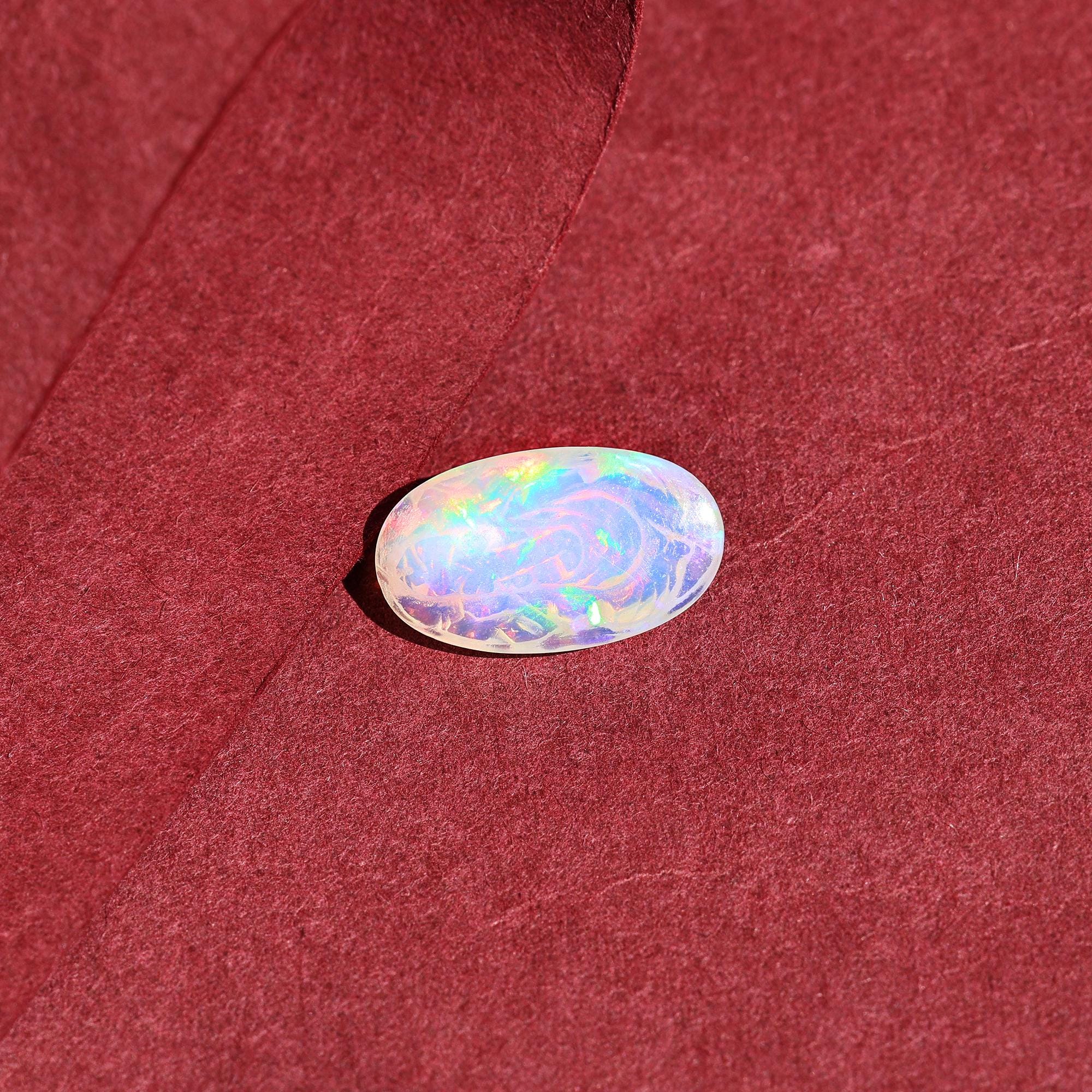 Hand-Carved Ethiopian Opal Ganesha Statue: Hindu God Figurine