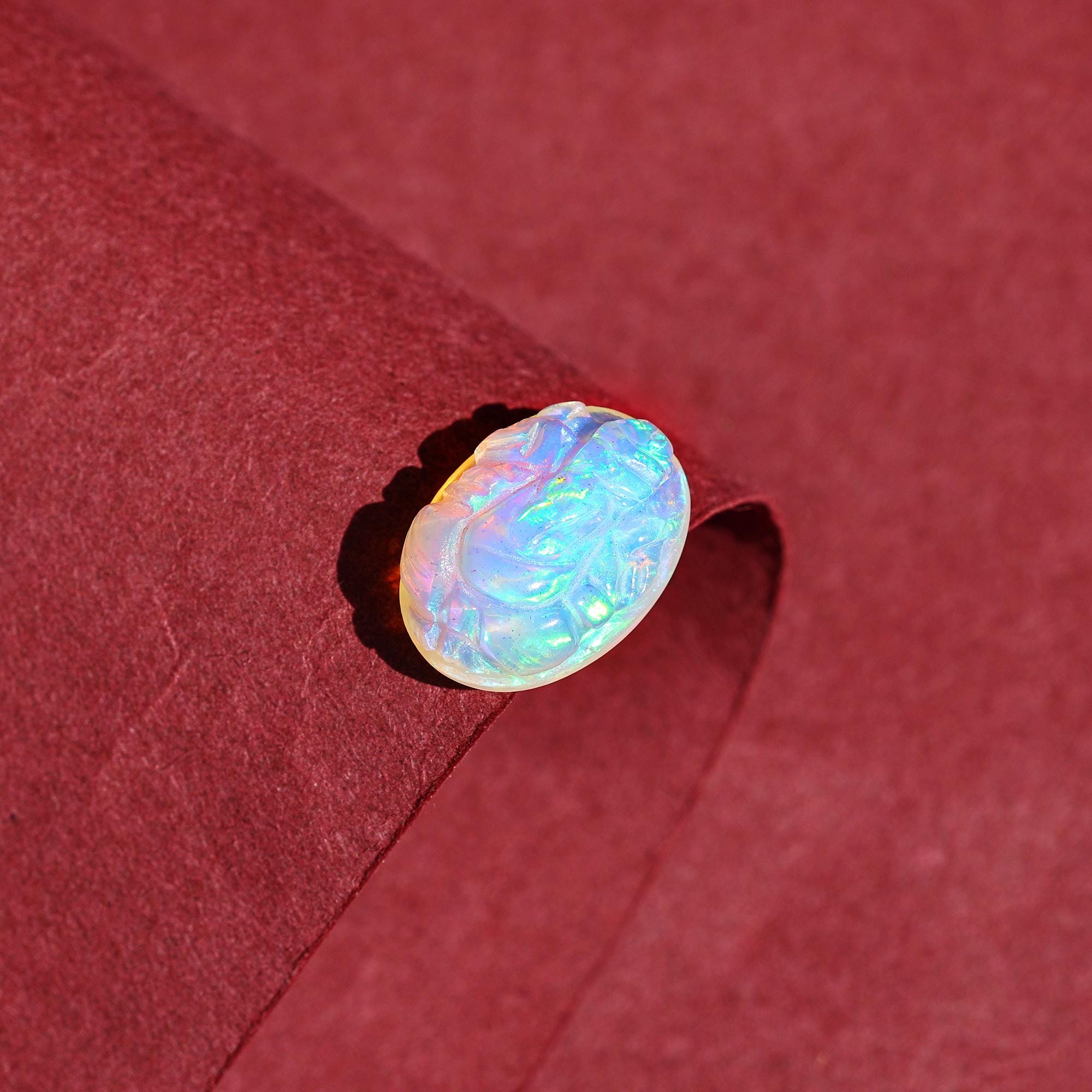 Opal Ganesha Carving: 6.20 Carat Crystal Sculpture, Ethiopian Opal