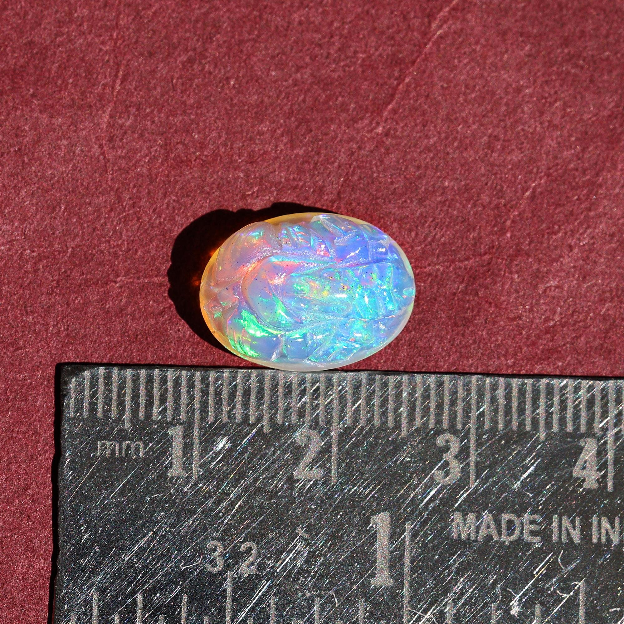 Opal Ganesha Carving: 6.20 Carat Crystal Sculpture, Ethiopian Opal