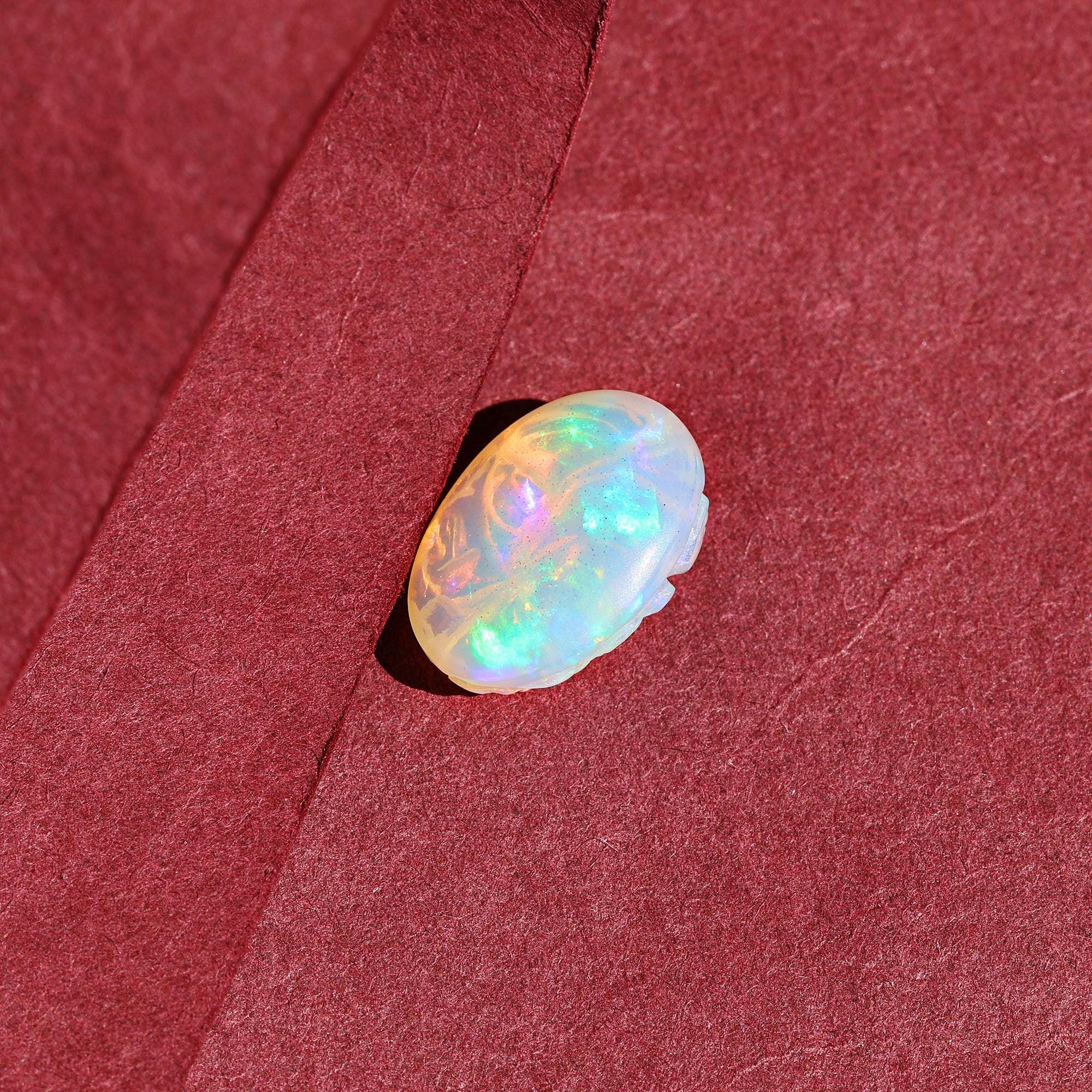 Opal Ganesha Carving: 6.20 Carat Crystal Sculpture, Ethiopian Opal