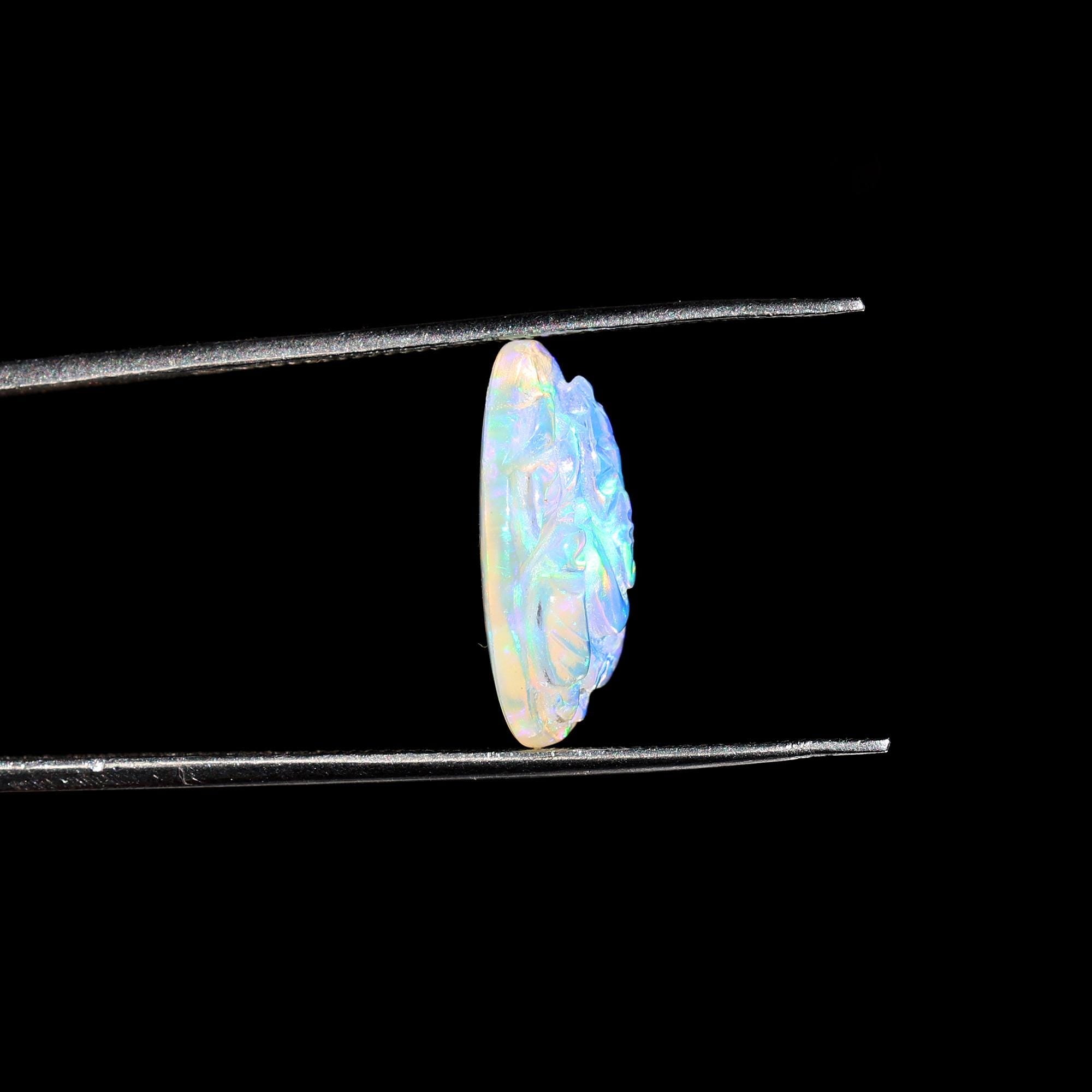 4.10 Carat Opal Ganesha Carving: Ethiopian Gemstone Statue