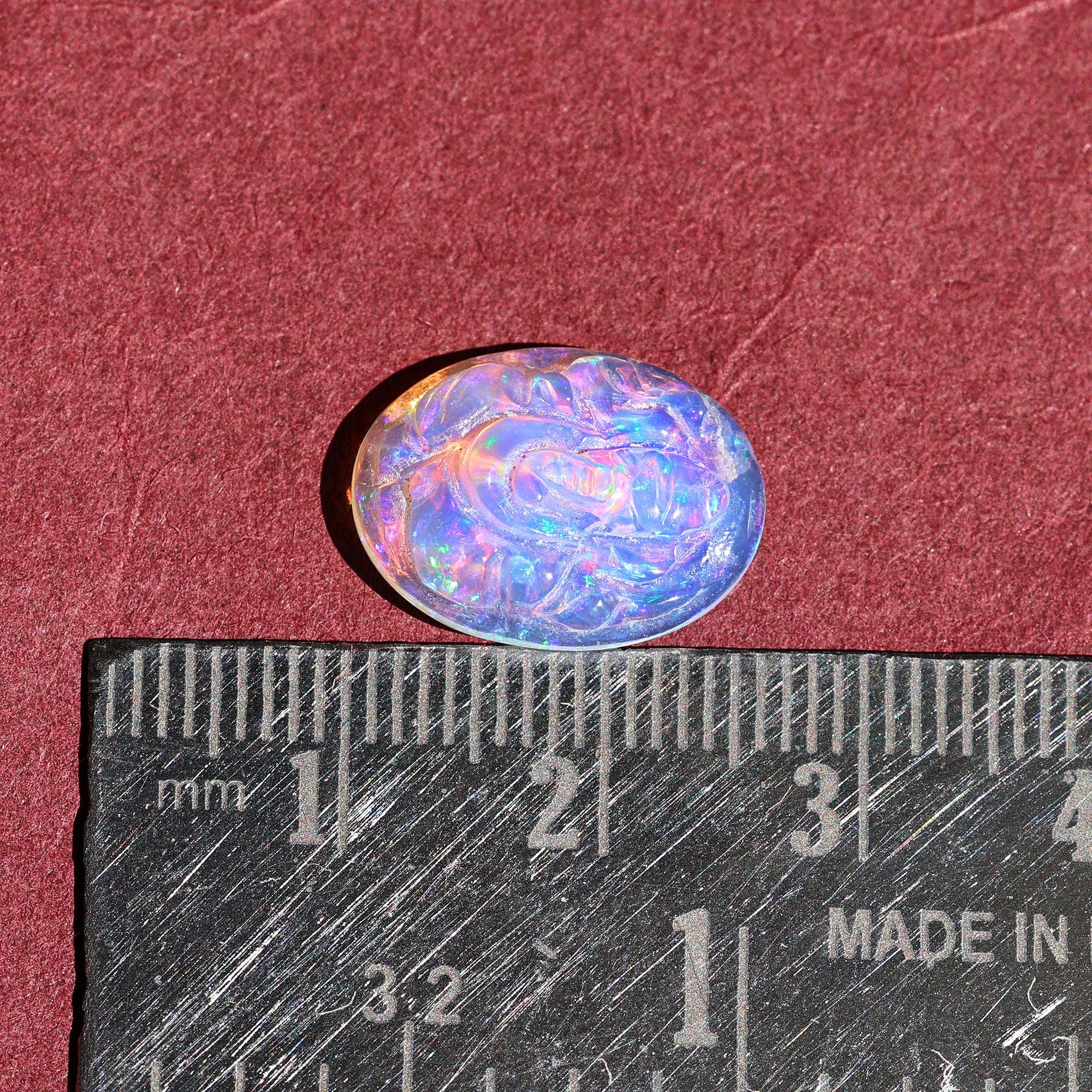 4.10 Carat Opal Ganesha Carving: Ethiopian Gemstone Statue