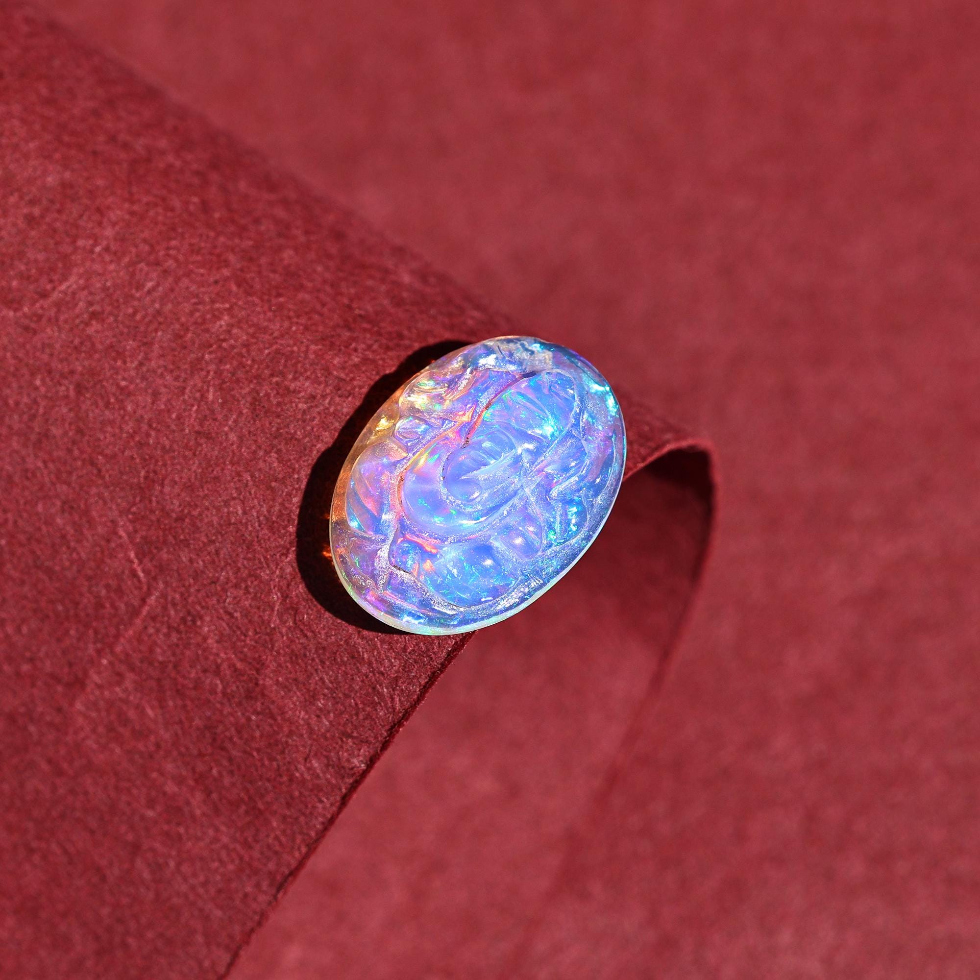 4.10 Carat Opal Ganesha Carving: Ethiopian Gemstone Statue