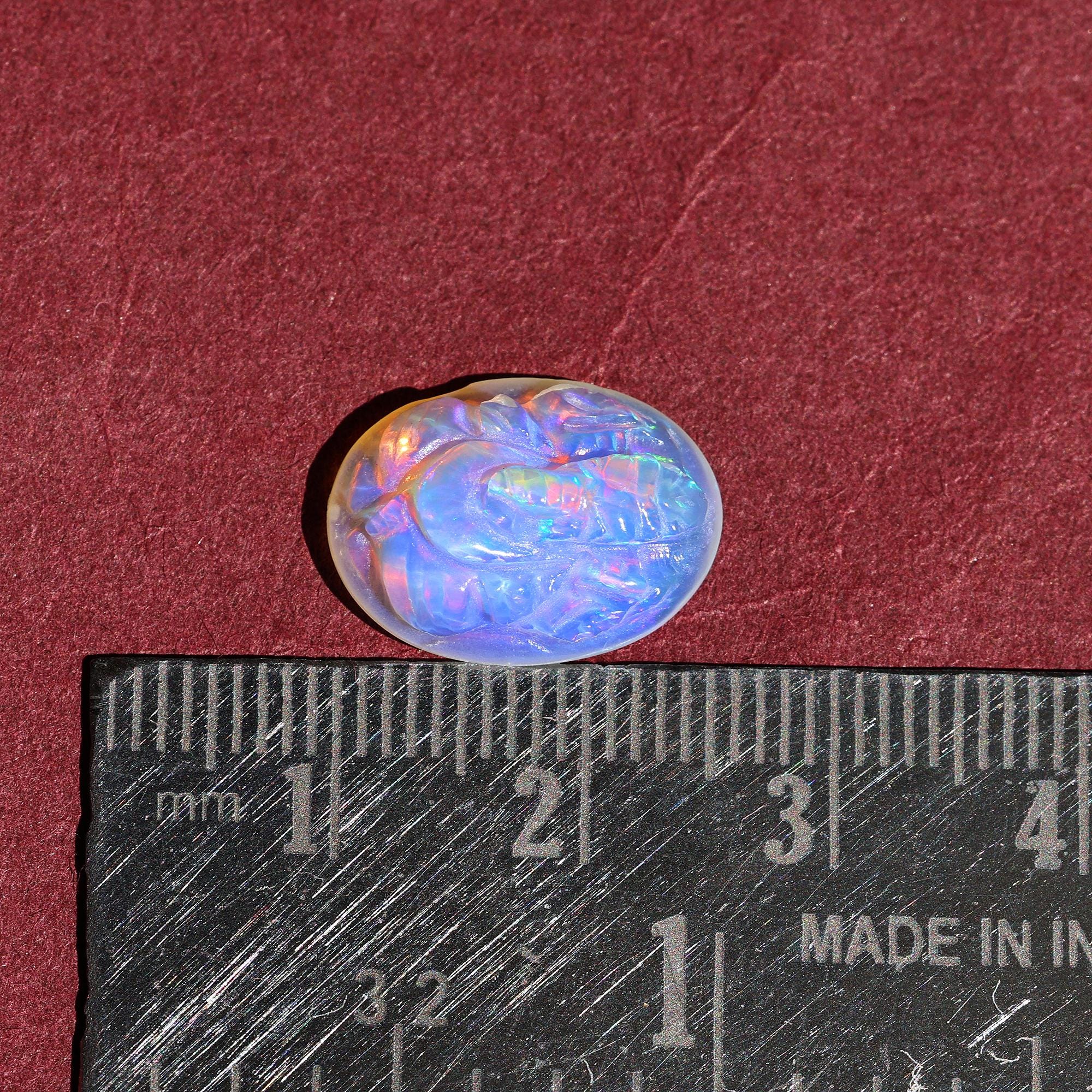 Ethiopian Opal Ganesha Carving: Handcrafted Hindu God Statue