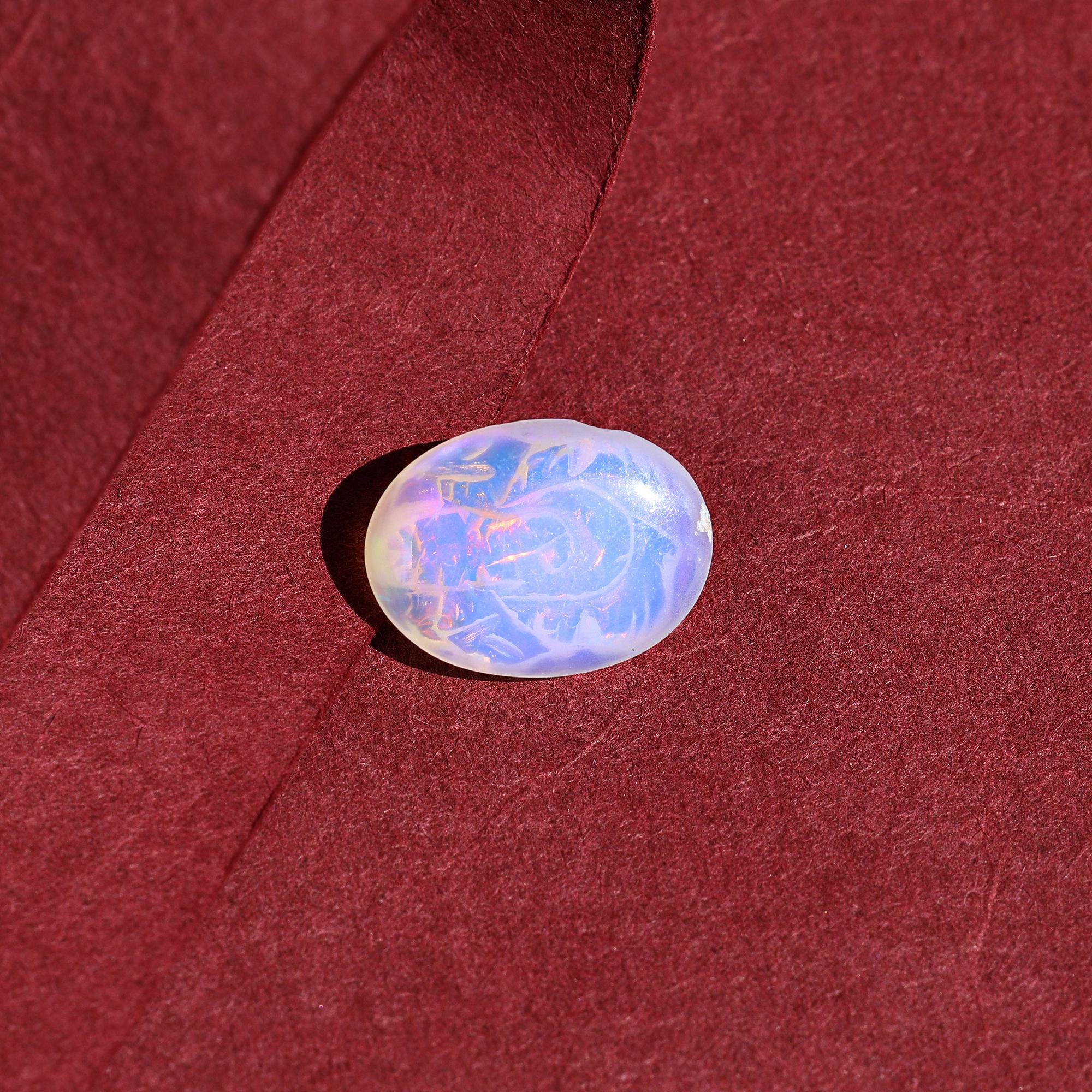 Ethiopian Opal Ganesha Carving: Handcrafted Hindu God Statue