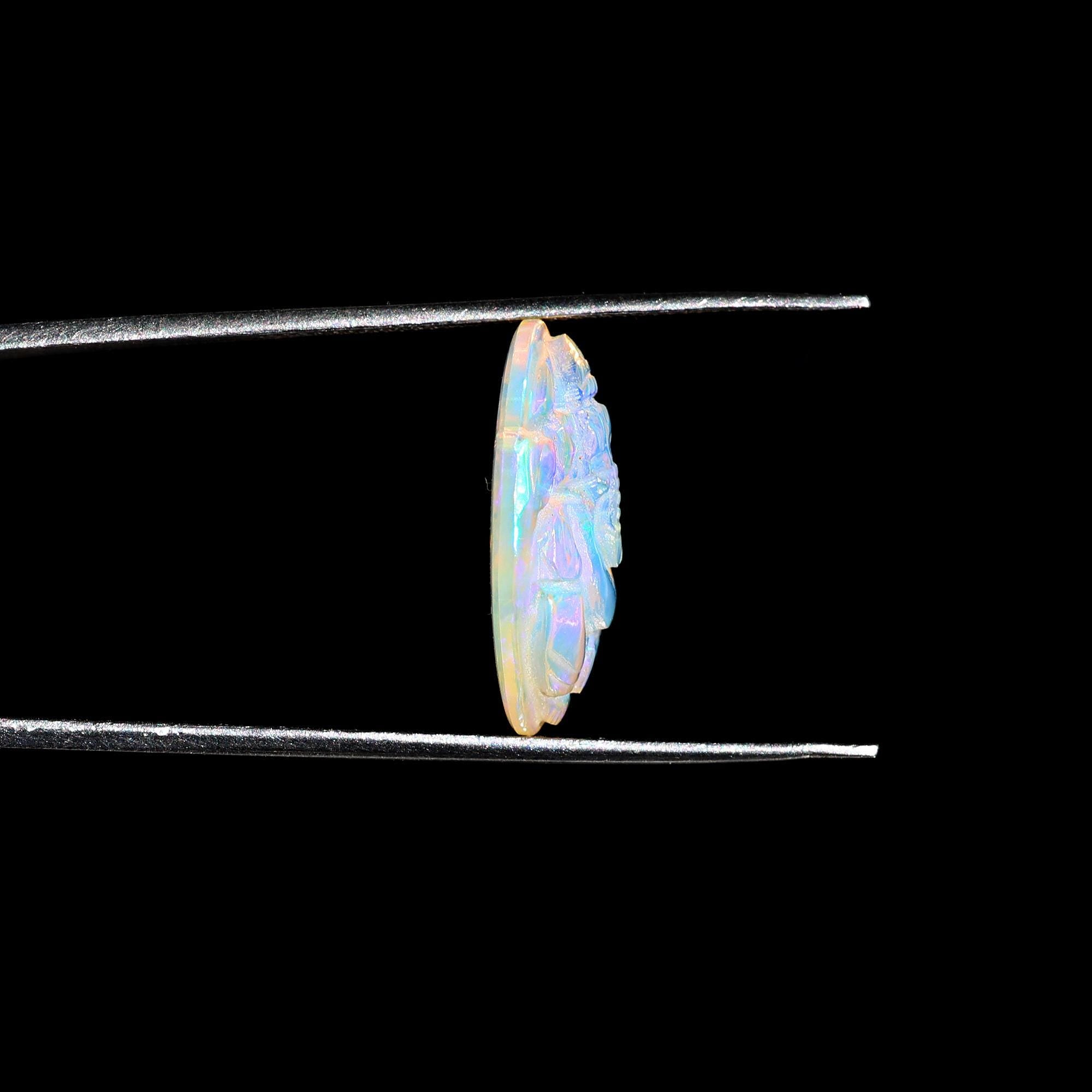 4.70 Carat Opal Ganesha Carving: Ethiopian Gemstone Sculpture