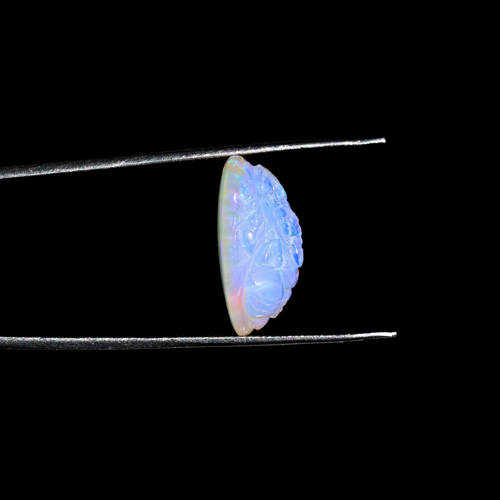 Hand-Carved Opal Ganesha Statue: Ethiopian Gemstone Carving (8.30 Carat)