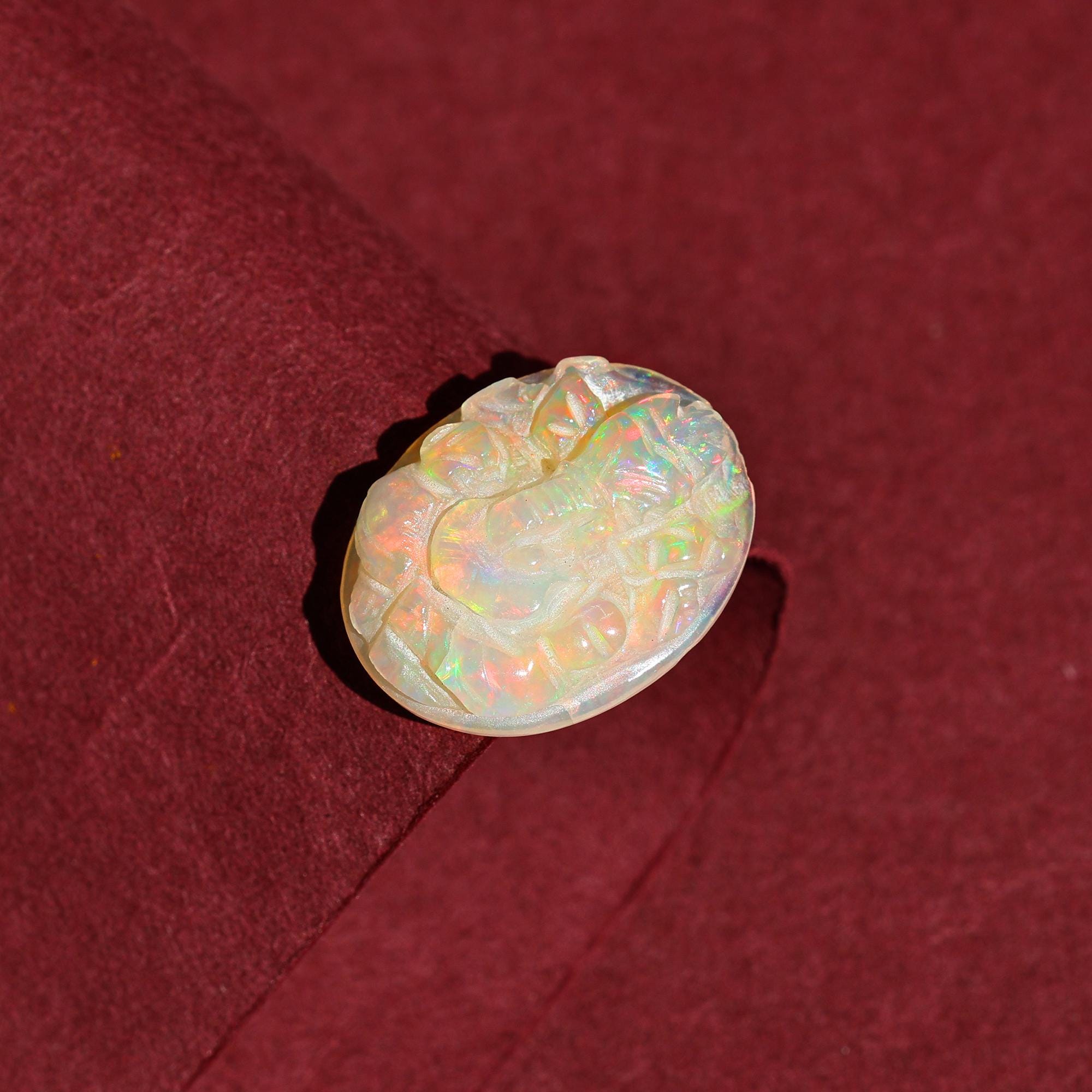 Hand-Carved Ethiopian Opal Ganesha Statue: Spiritual Home Decor (15x19mm, 7.50 Carat)