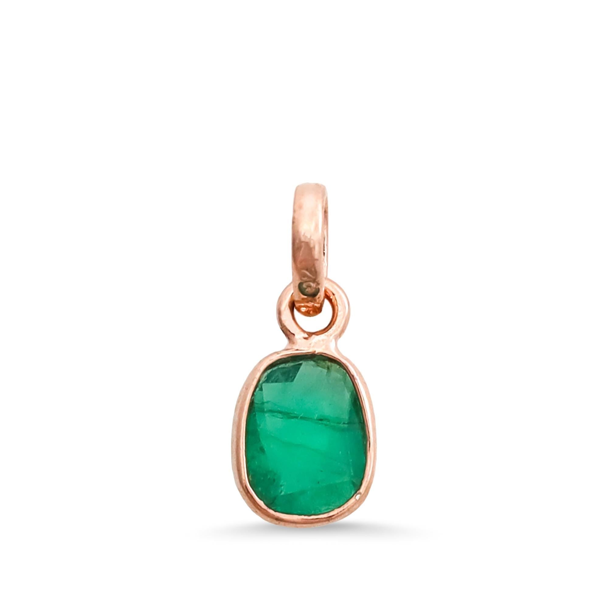Natural Emerald Pendant: 925 Sterling Silver, Single Stone Necklace