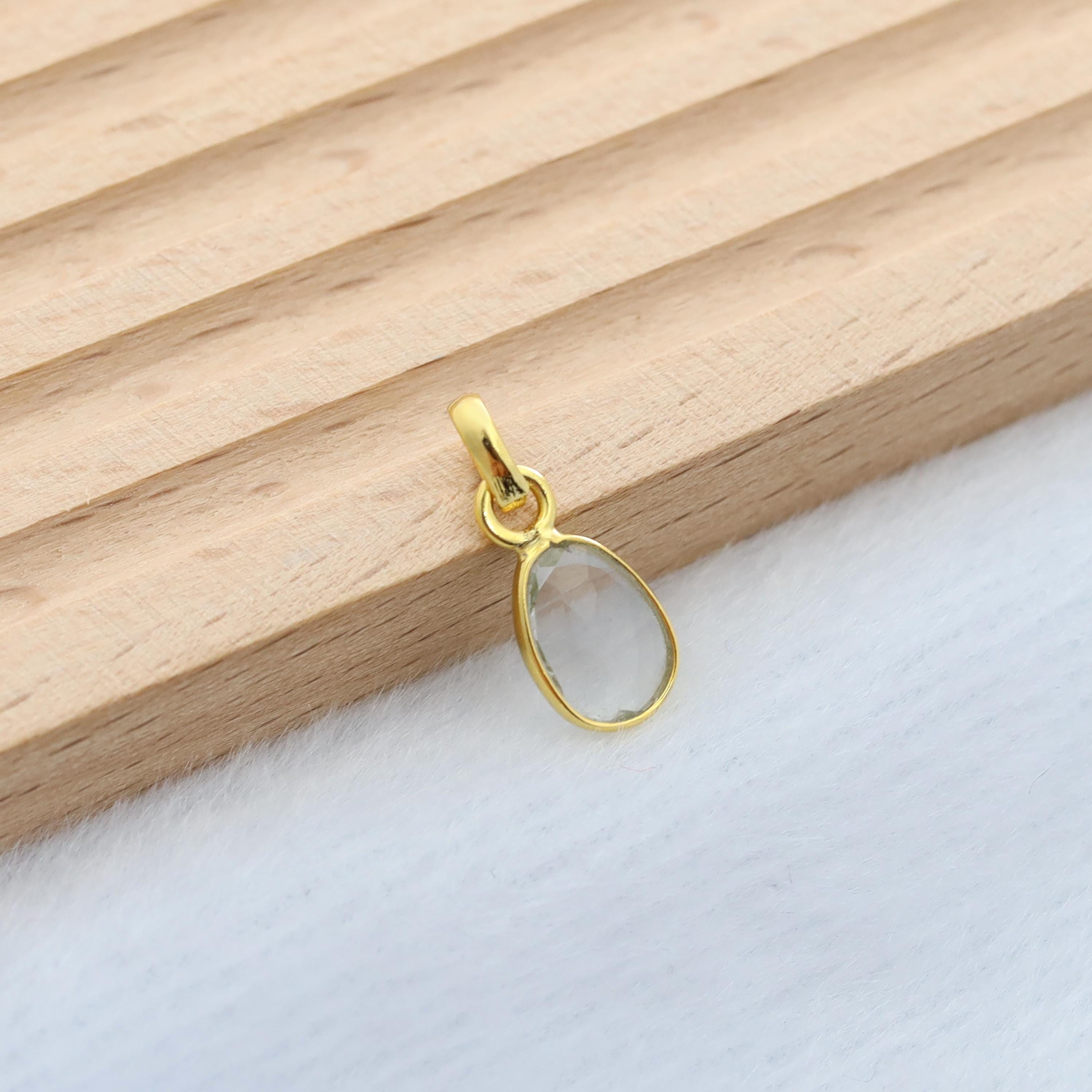 Green Amethyst Pendant: Handmade 925 Sterling Silver Solitaire Necklace