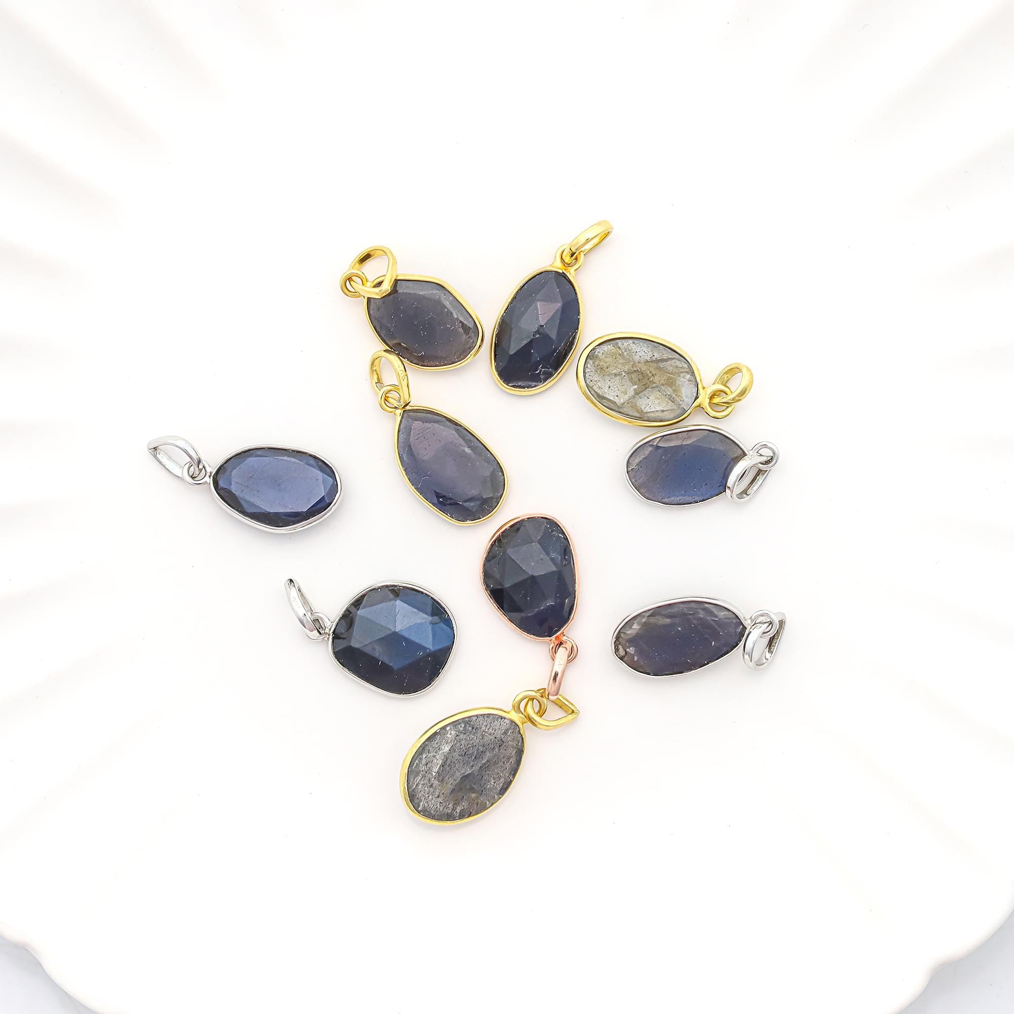 Labradorite Pendant: Rose Cut Sterling Silver Gemstone Jewelry