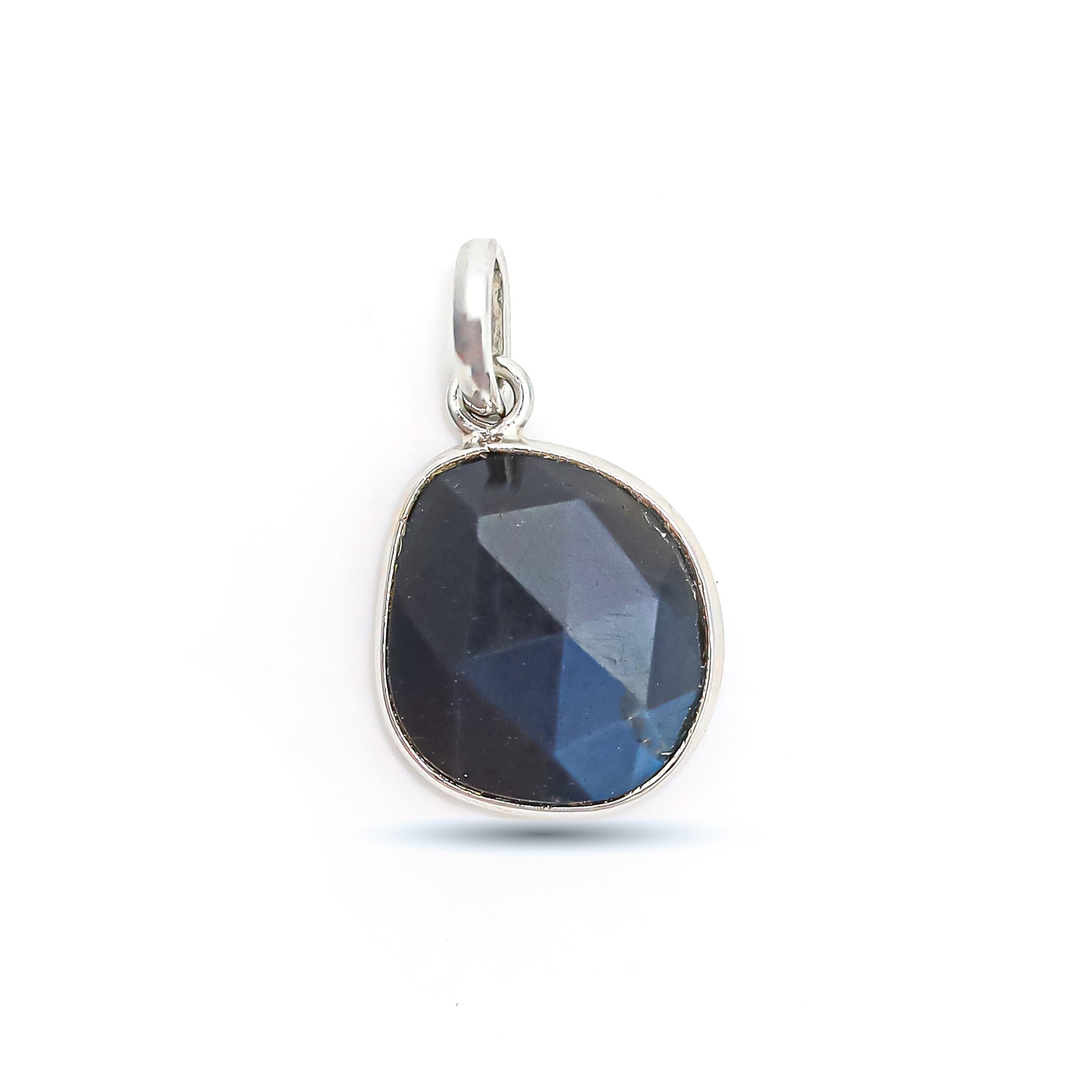 Labradorite Pendant: Rose Cut Sterling Silver Gemstone Jewelry