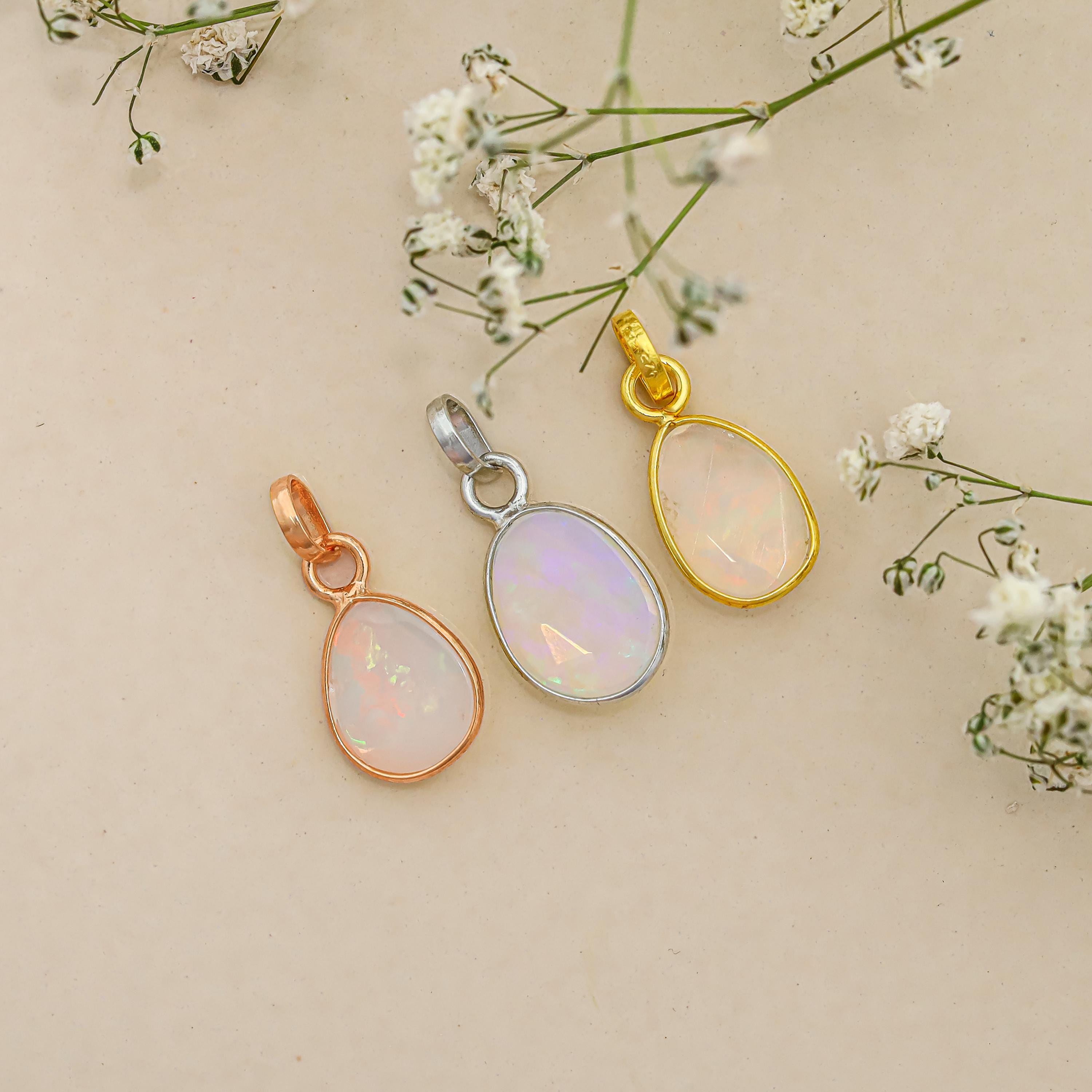 Natural Ethiopian Opal Pendant: 925 Sterling Silver, Rose Cut Gemstone