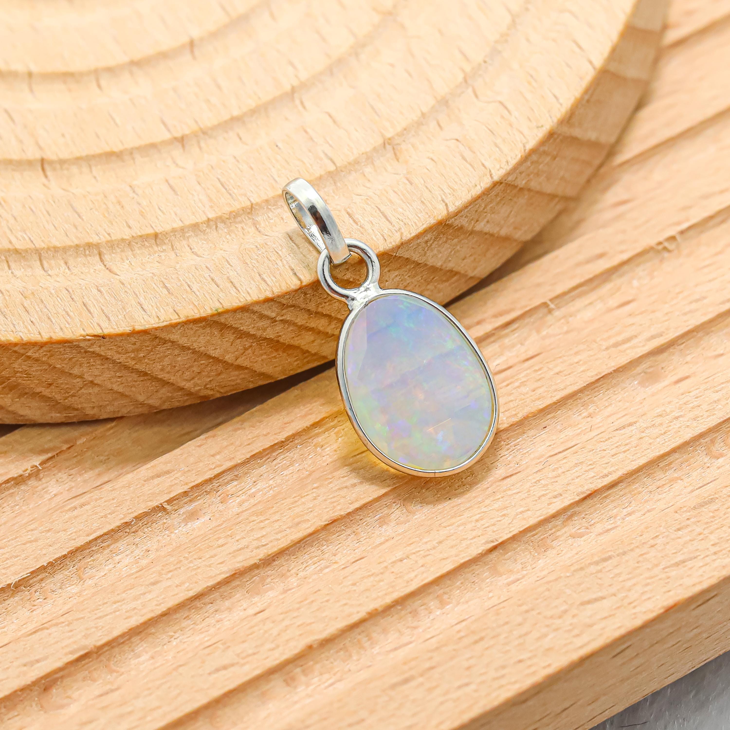 Natural Ethiopian Opal Pendant: 925 Sterling Silver, Rose Cut Gemstone