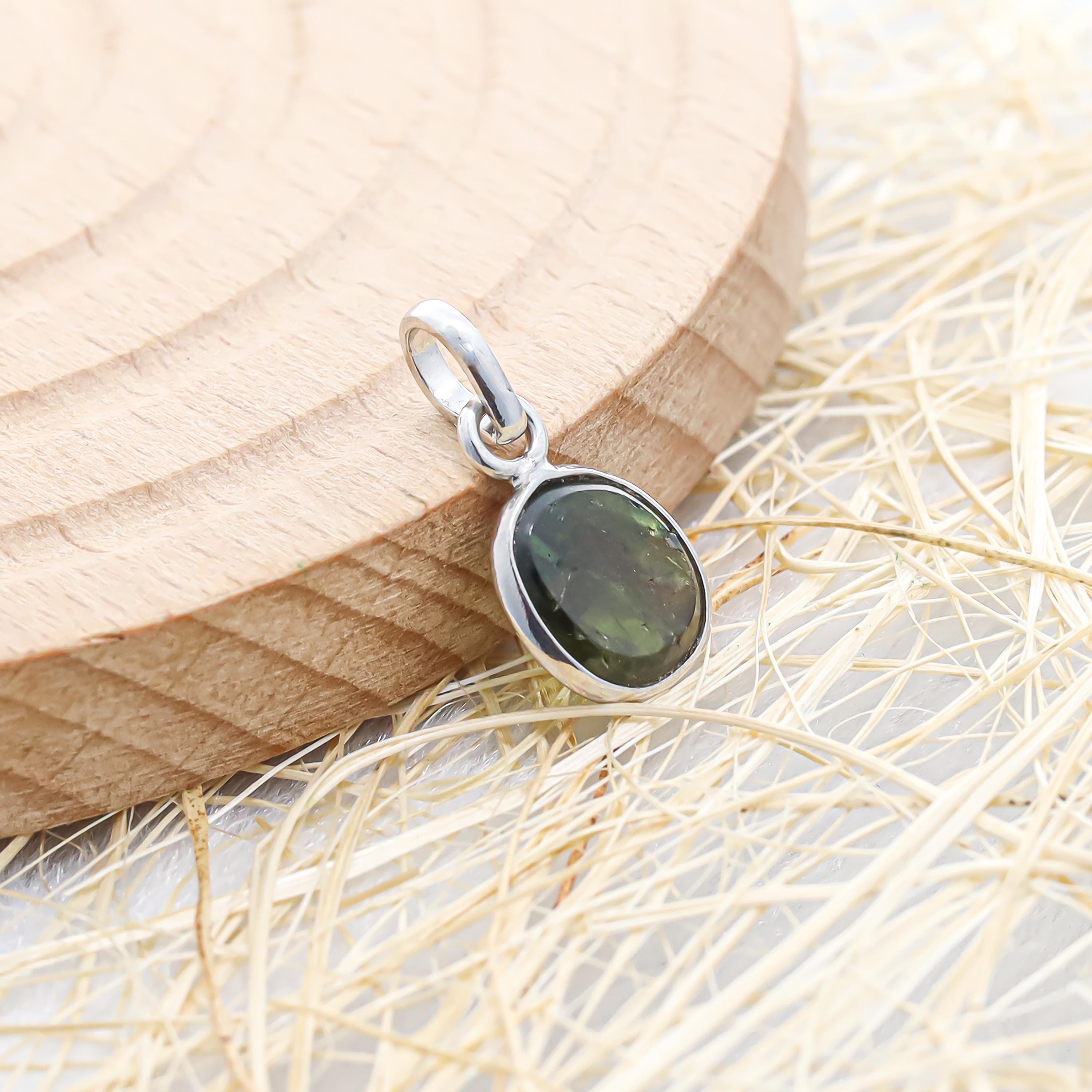 Multi Tourmaline Silver Pendant: Rose Cut Gemstone, Bohemian Jewelry