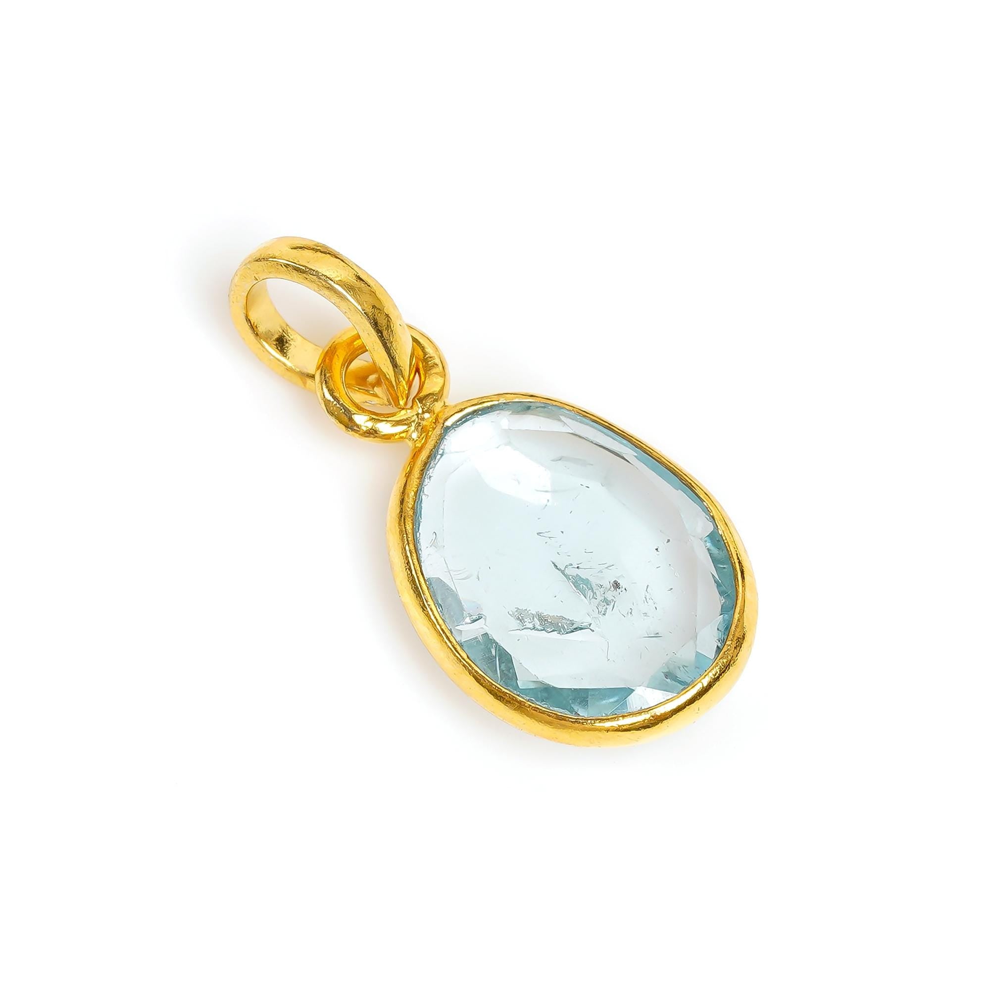 Sky Blue Topaz Sterling Silver Pendant: Dainty December Birthstone Necklace