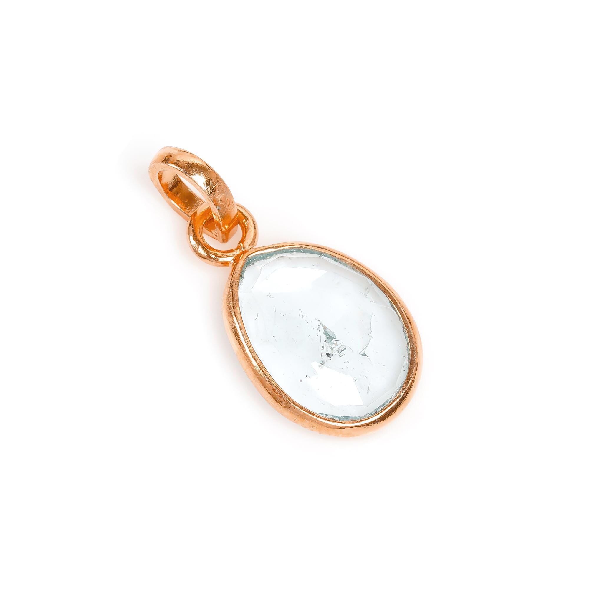 Sky Blue Topaz Sterling Silver Pendant: Dainty December Birthstone Necklace