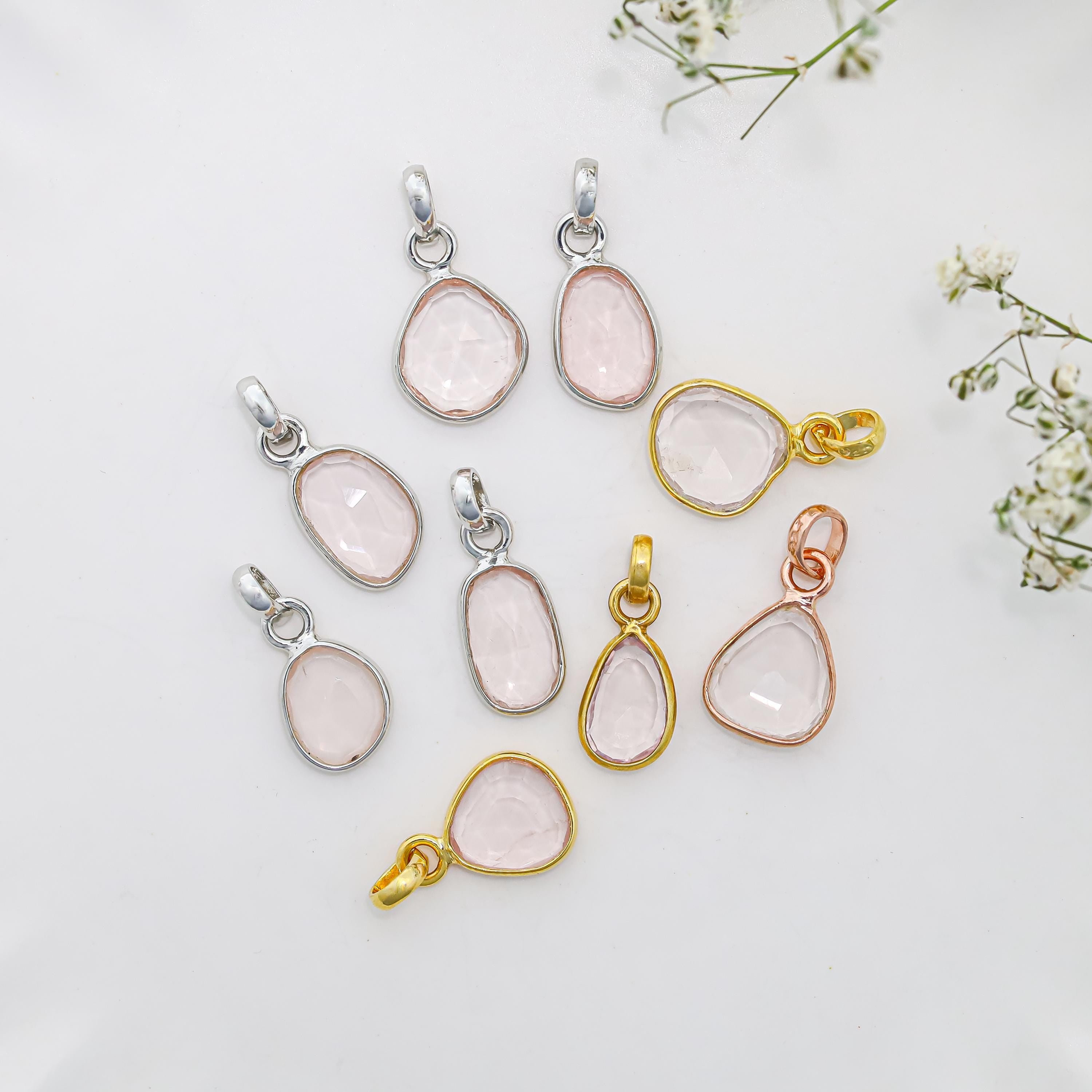 Rose Quartz Pendant: Sterling Silver Bezel, Heart Chakra Healing