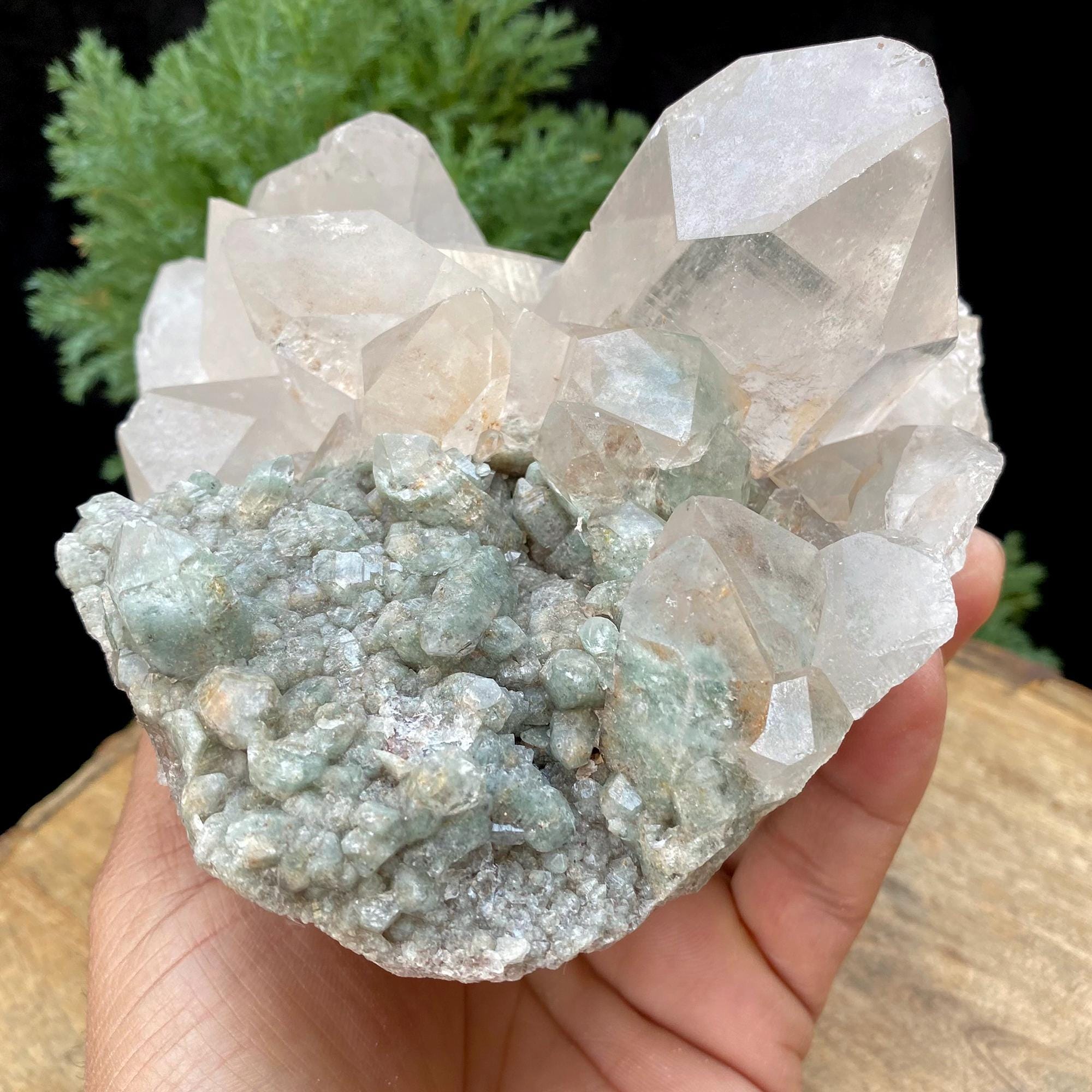1.580kg Natural Green Phantom Included Himalayan Quartz Cluster  Pointed Crystal Mineral Specimen, Rough Healing Stone GPQ-637