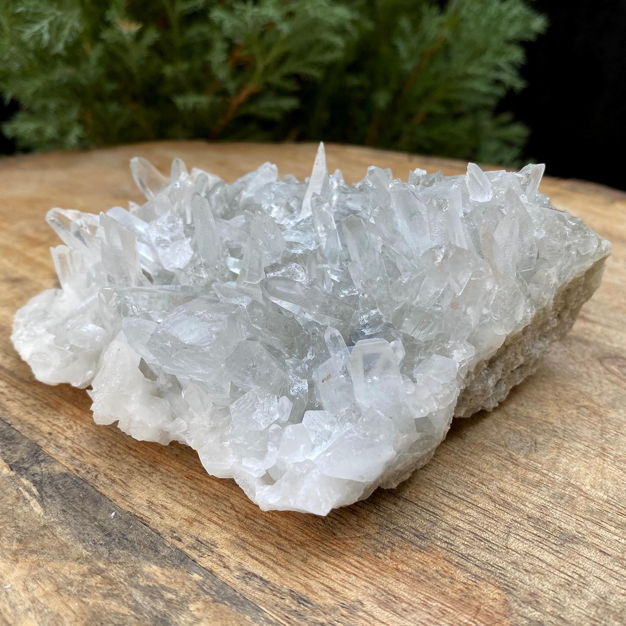 275gm Natural Pointed Pencils Green Phantom Quartz, Clear Quartz Cluster, Pointed Crystal Cluster Mineral Healing Specimen Rough GPQ-647