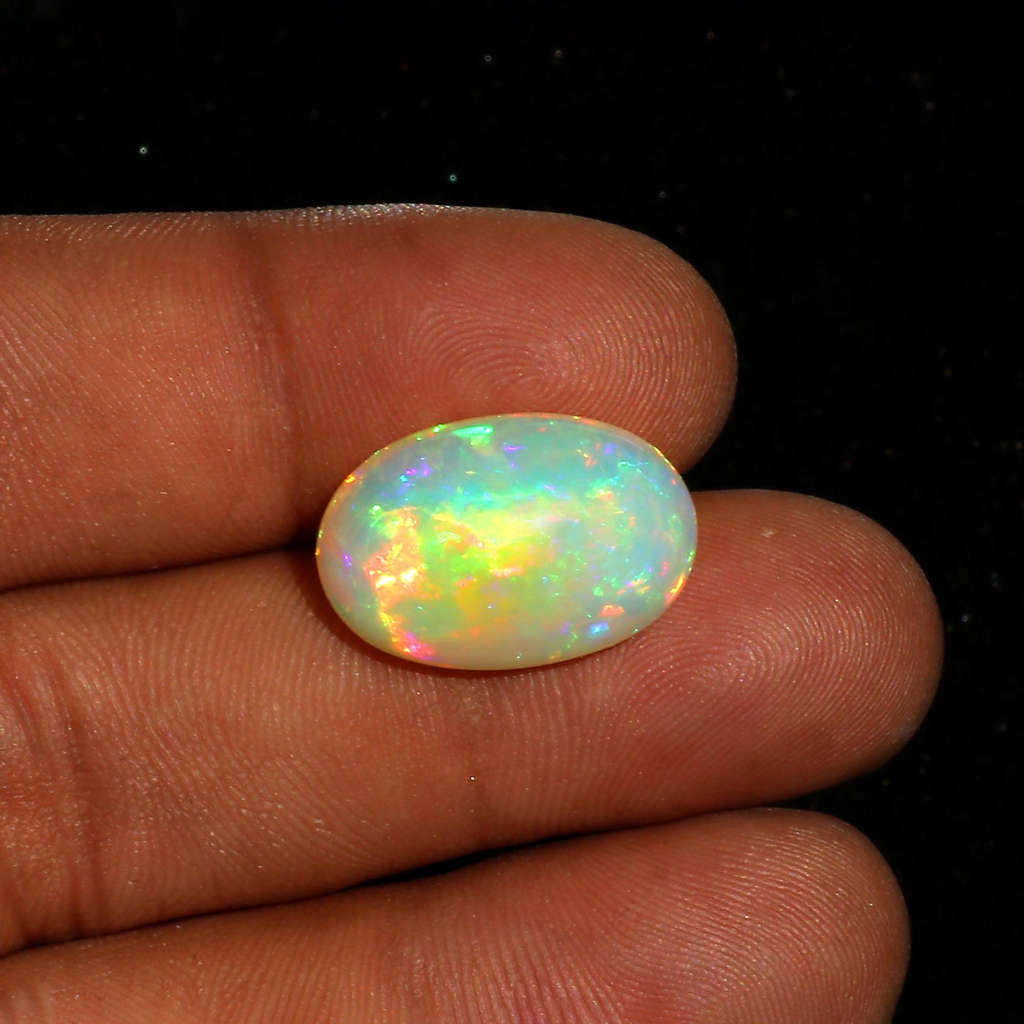11.4ct big Ethiopian Opal Cabochon, Loose Gemstone for Rings, Pendants & Custom Jewelry, October Birthstone