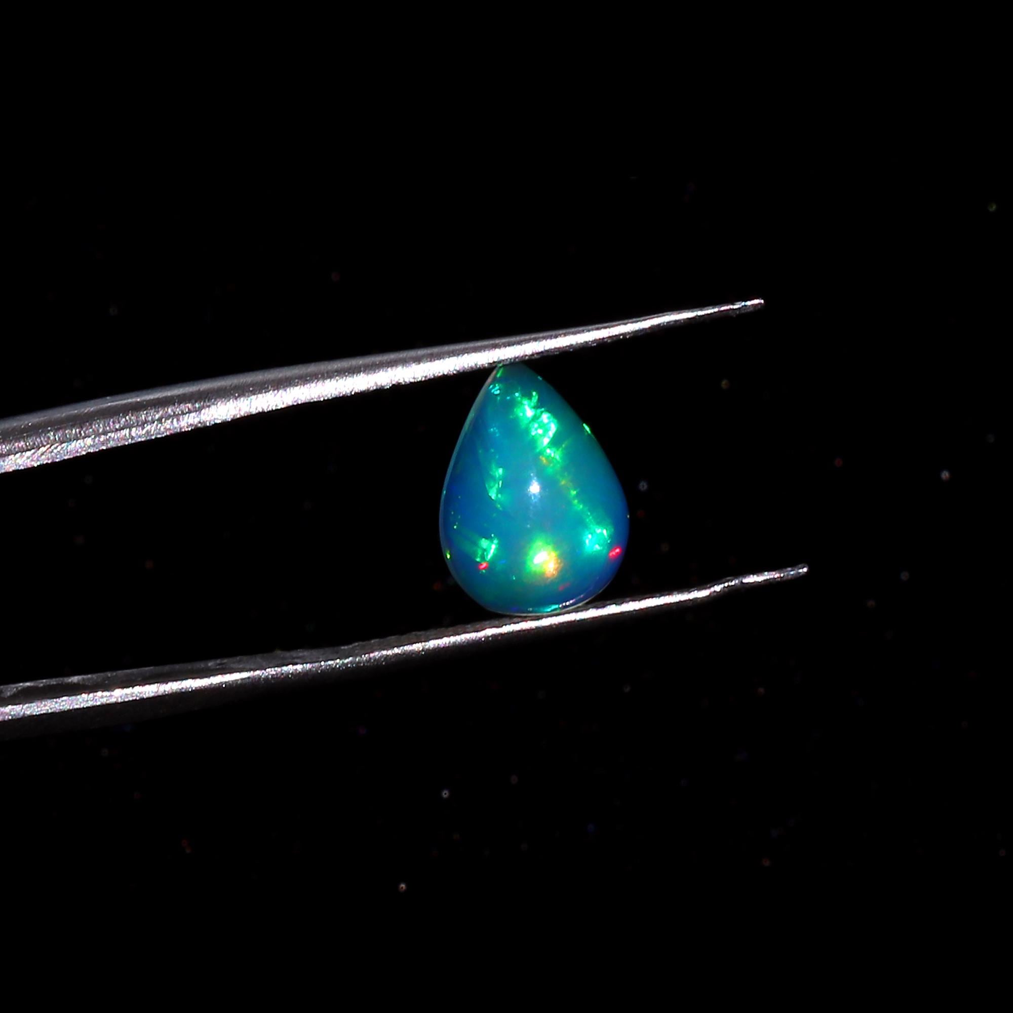 Ethiopian Opal Cabochon: 1.5 ct Pear-Shaped Gemstone, October Birthstone