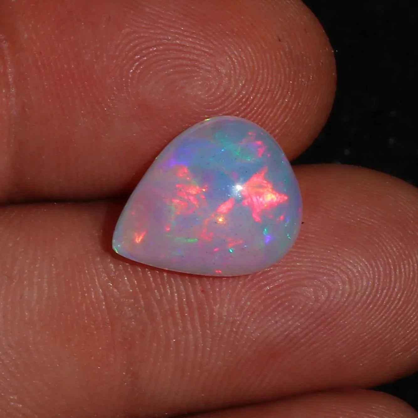 4.7ct Ethiopian Welo Opal Gemstone Cabochon - White Fire Gemstone for Stunning Jewelry loose gemstones