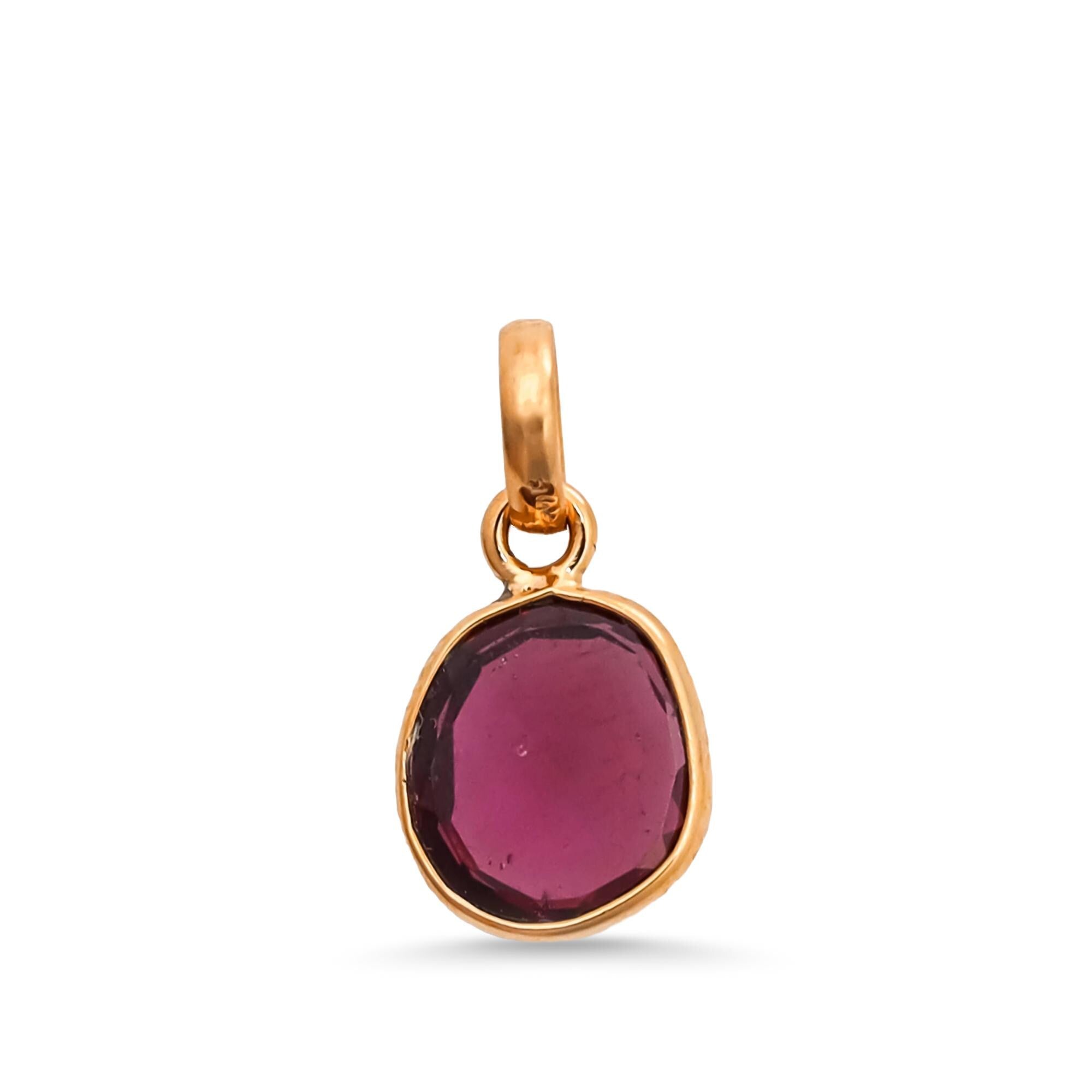 Natural Rhodolite Garnet Pendant: 925 Sterling Silver, Rose Cut Gemstone