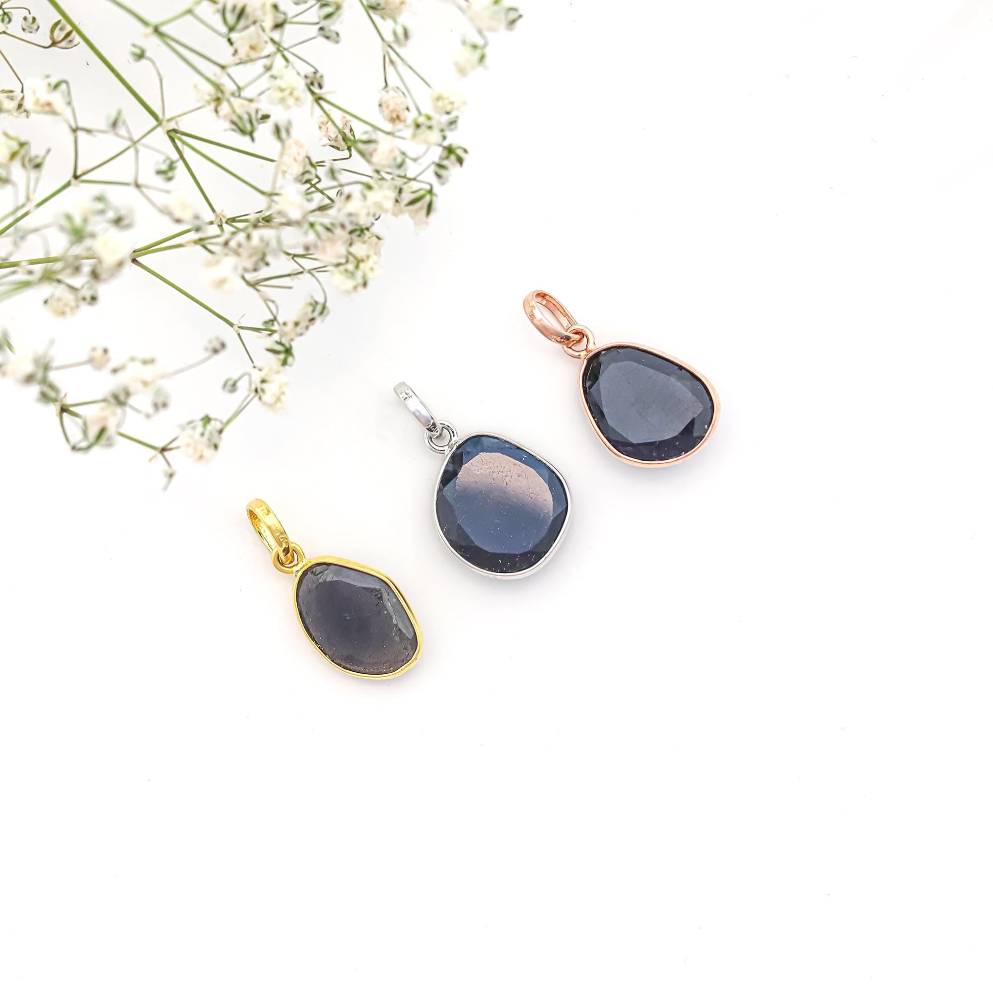 Labradorite Pendant: Rose Cut Sterling Silver Gemstone Jewelry