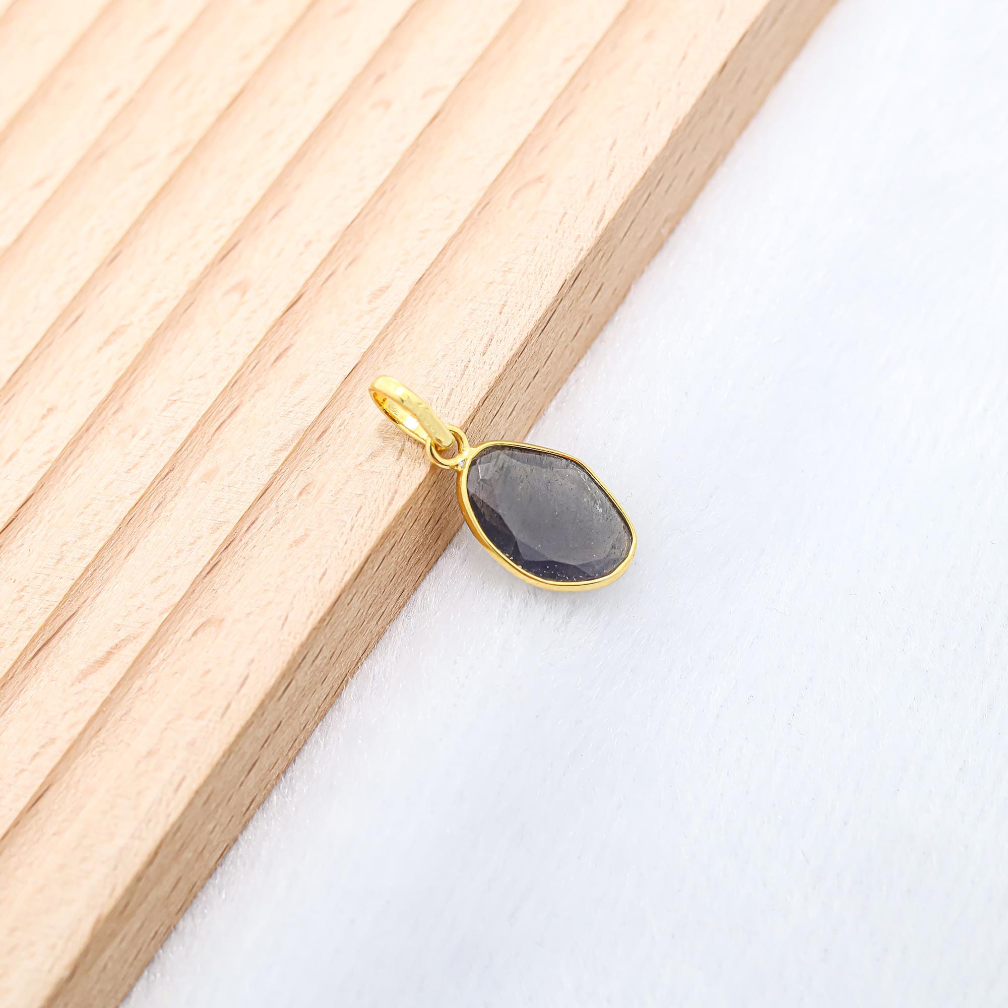 Labradorite Pendant: Rose Cut Sterling Silver Gemstone Jewelry