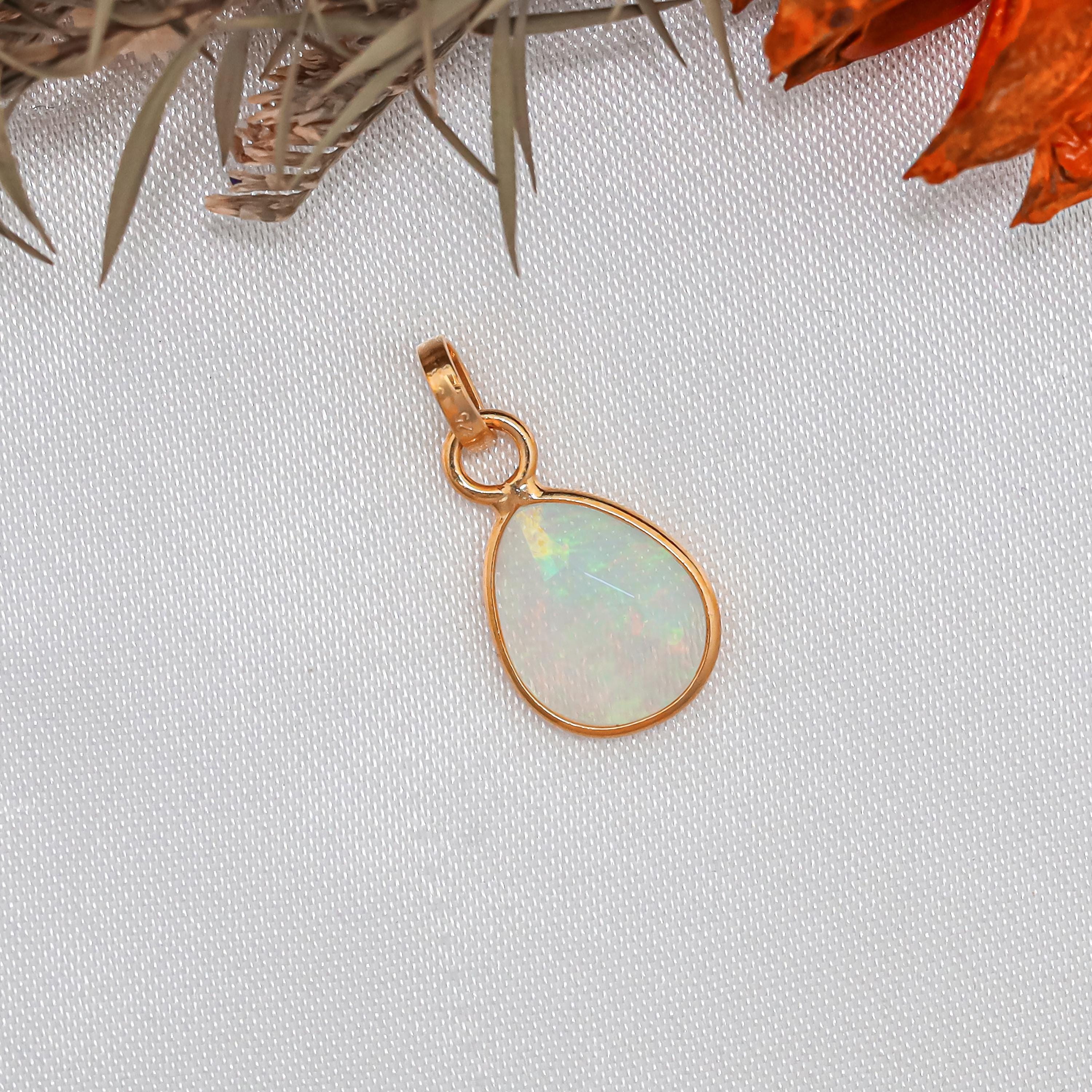 Natural Ethiopian Opal Pendant: 925 Sterling Silver, Rose Cut Gemstone