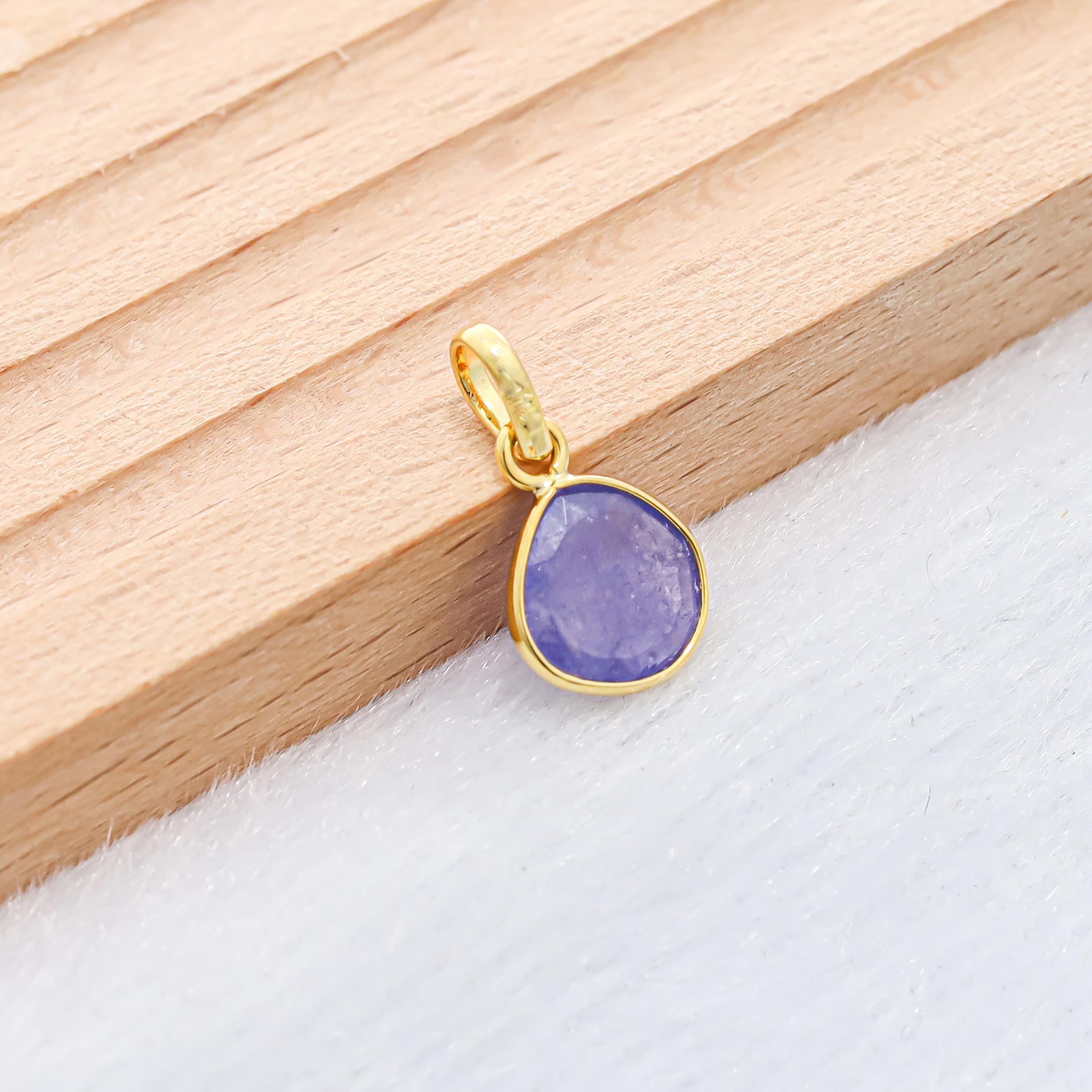 Rose Cut Tanzanite Silver Pendant Necklace: December Birthstone